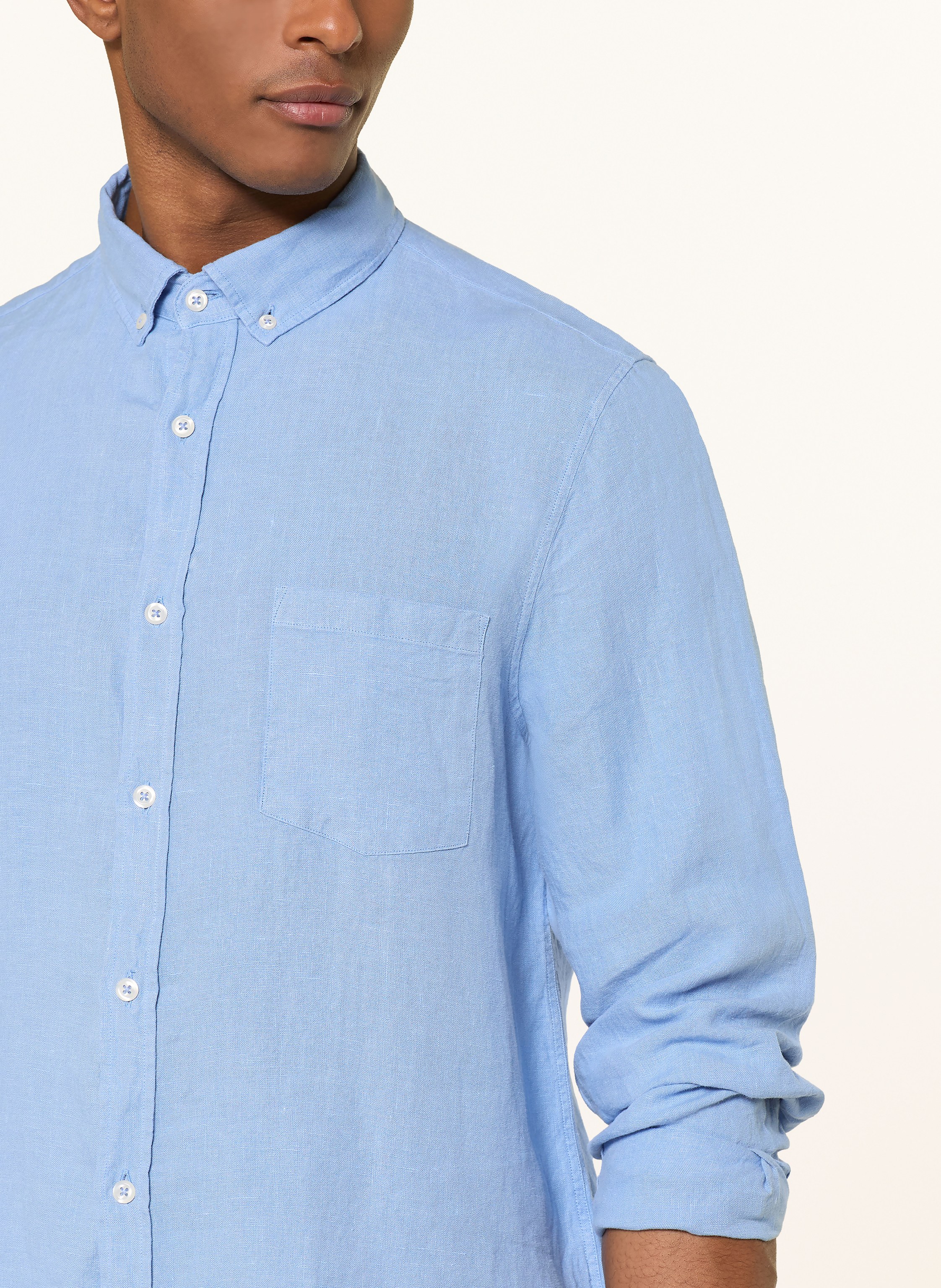 Thumbnail - Maerz Muenchen Leinenhemd Comfort Fit blau