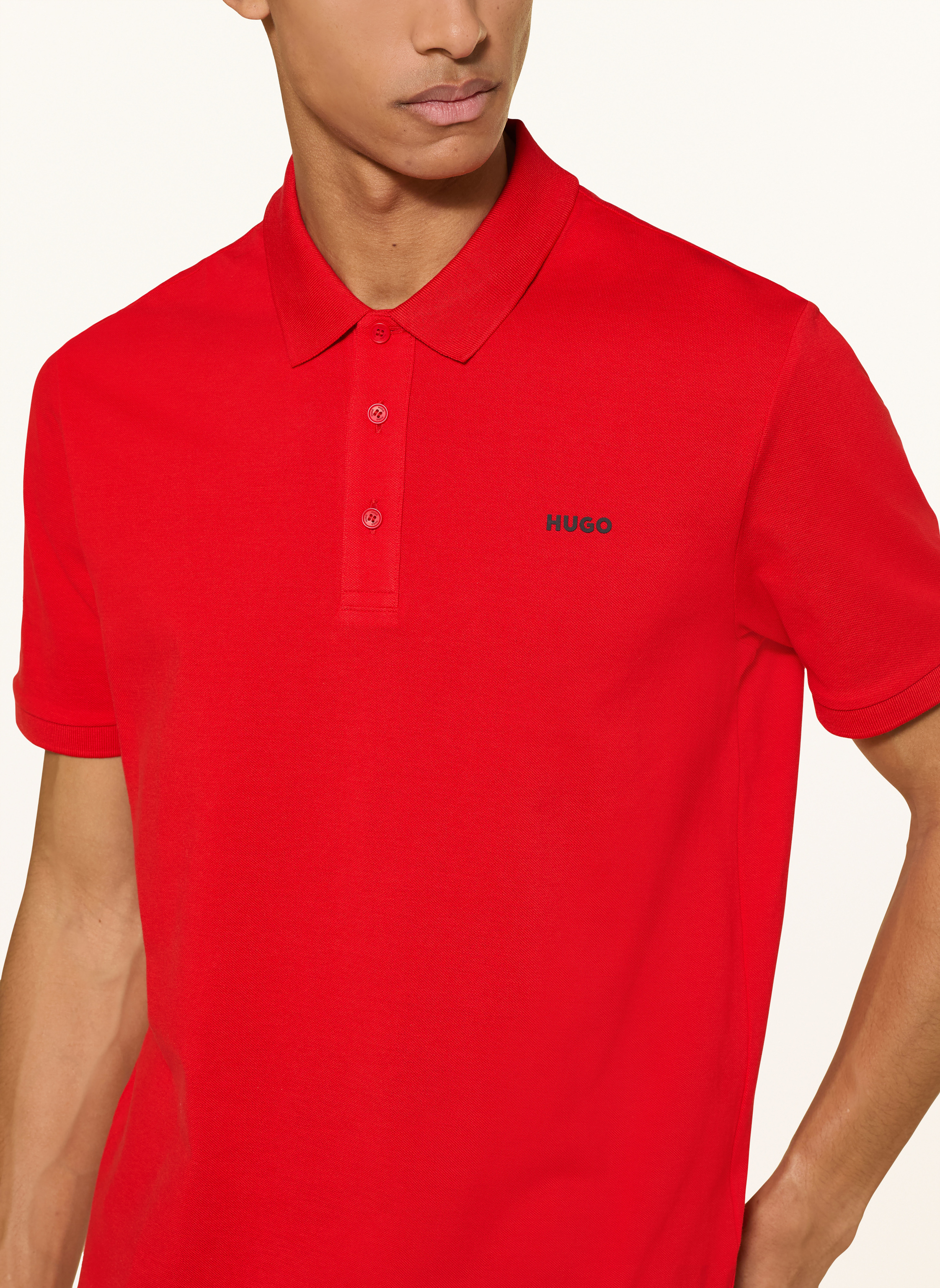 Thumbnail - Hugo Piqué-Poloshirt Donos Regular Fit rot