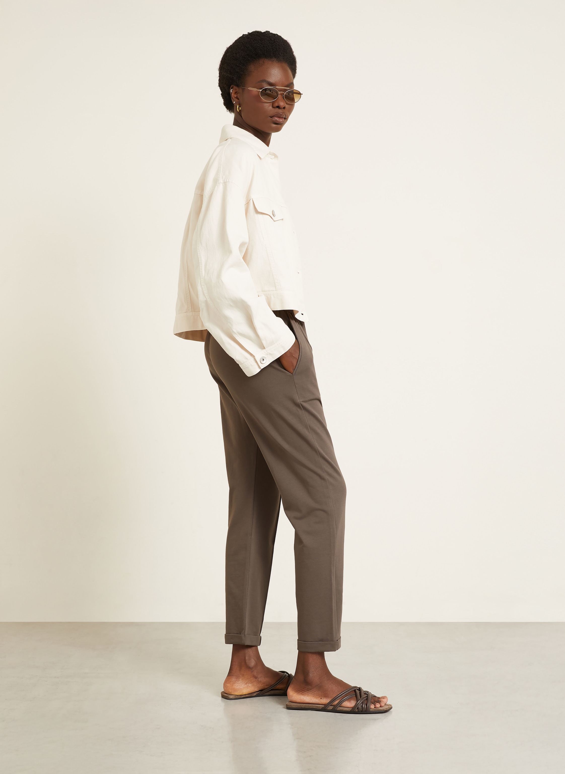 Thumbnail - Brunello Cucinelli Hose Im Joggingstil Mit Schmucksteinen braun