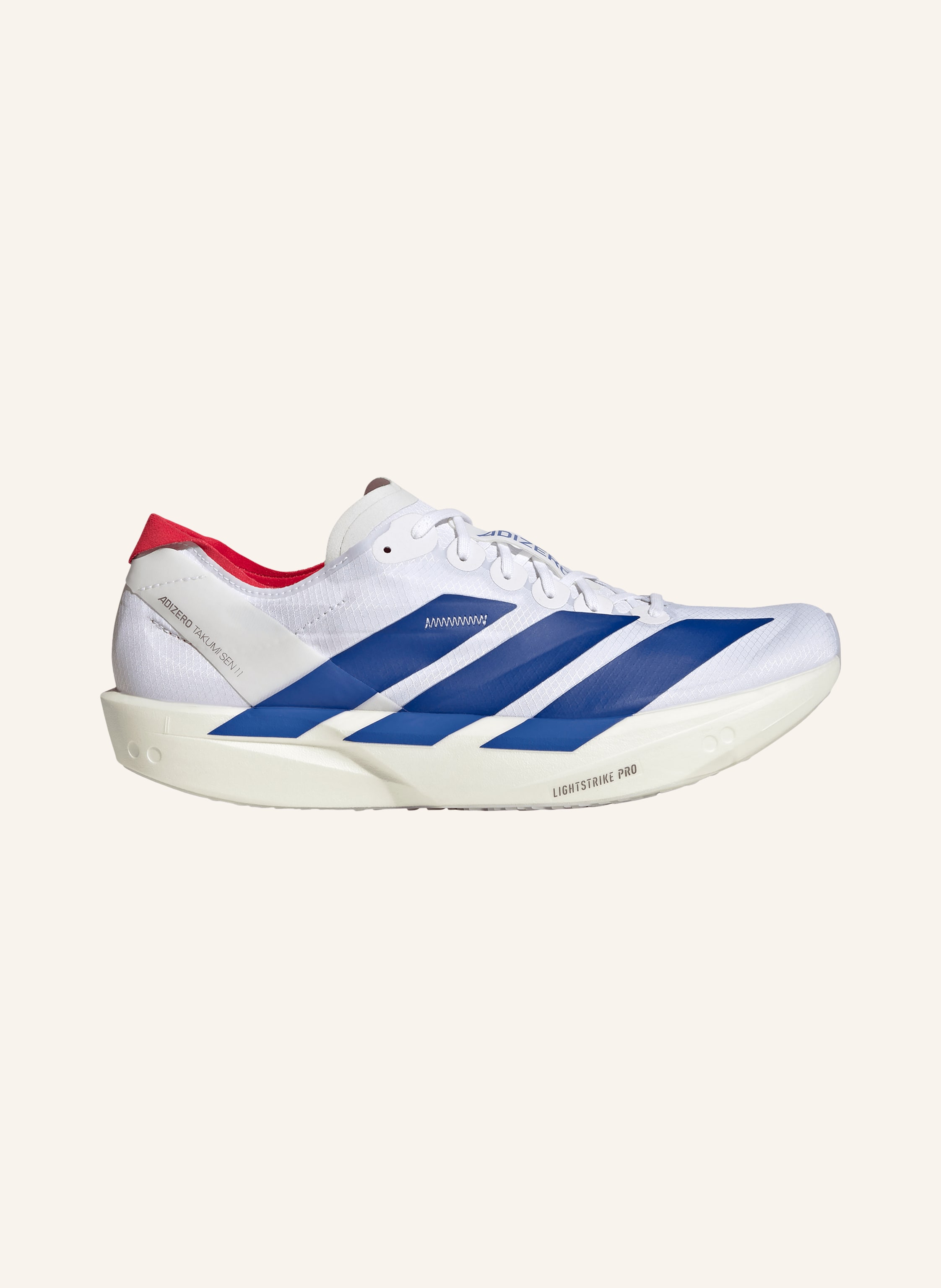 adidas Laufschuhe ADIZERO TAKUMI SEN 11 in weiss / rot / blau