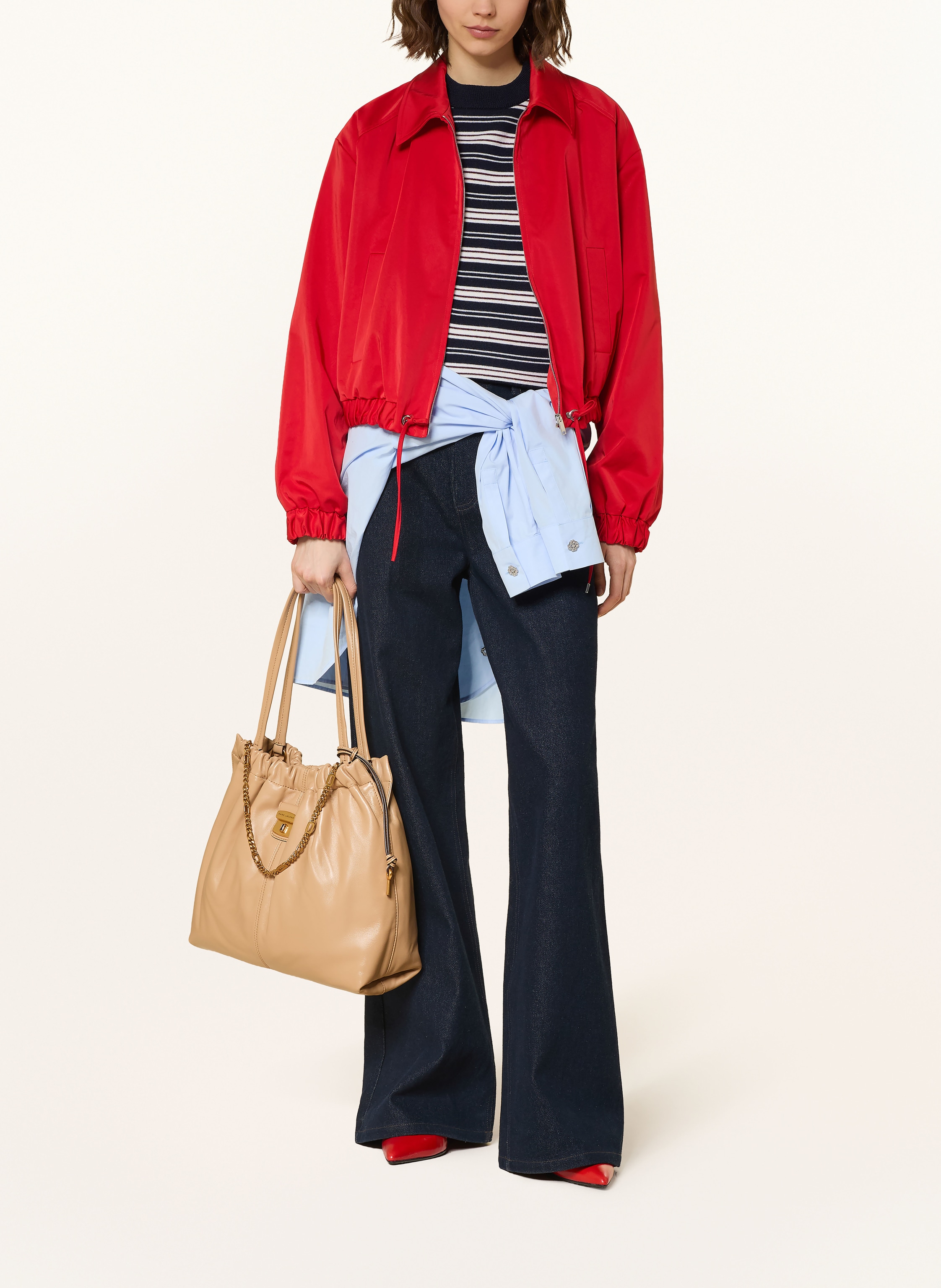 Thumbnail - Marc Jacobs Schultertasche The Cristina Tote Hobo Chain beige