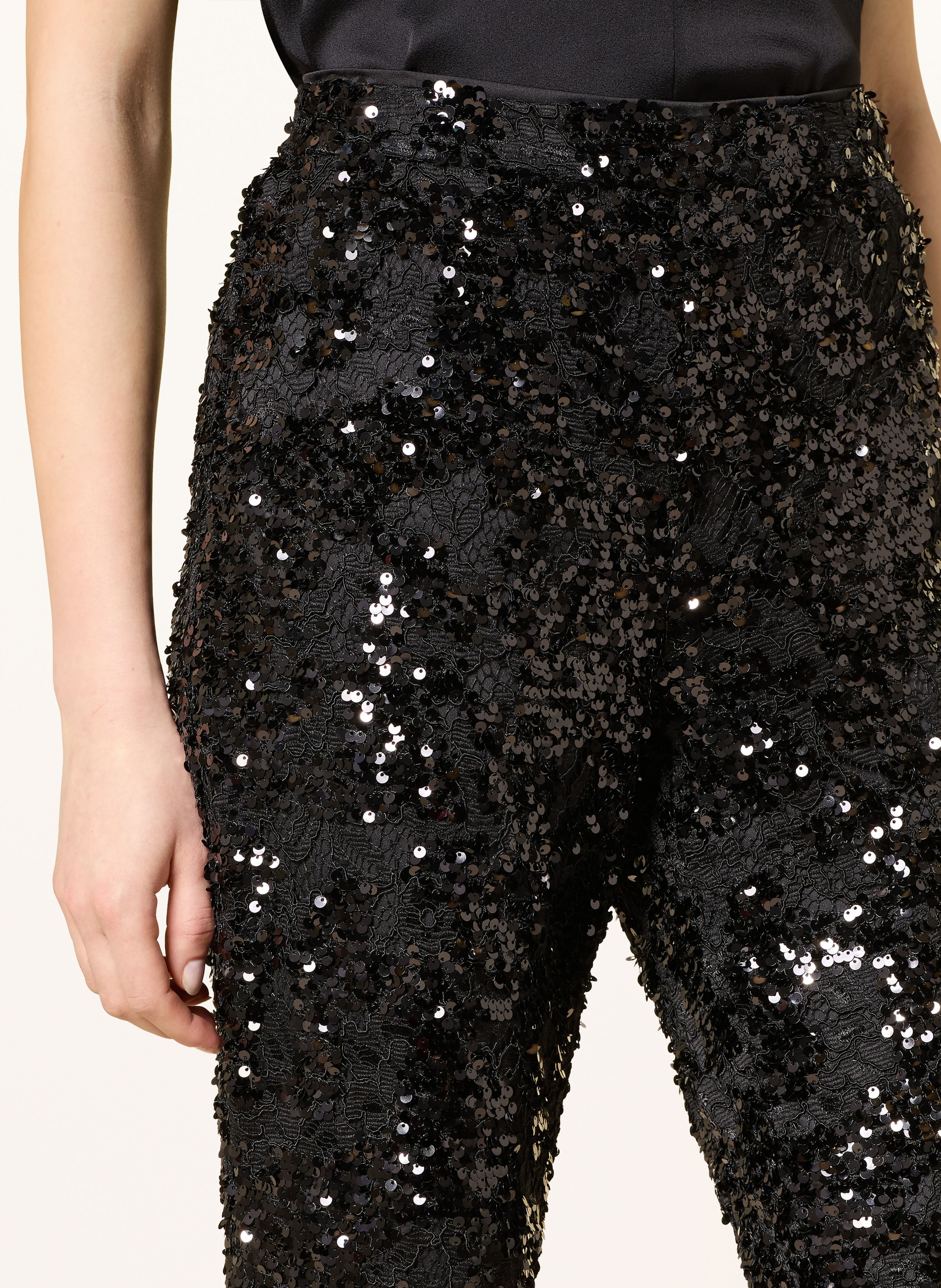 Thumbnail - Marc Cain Spitzenhose Fria Mit Pailletten schwarz