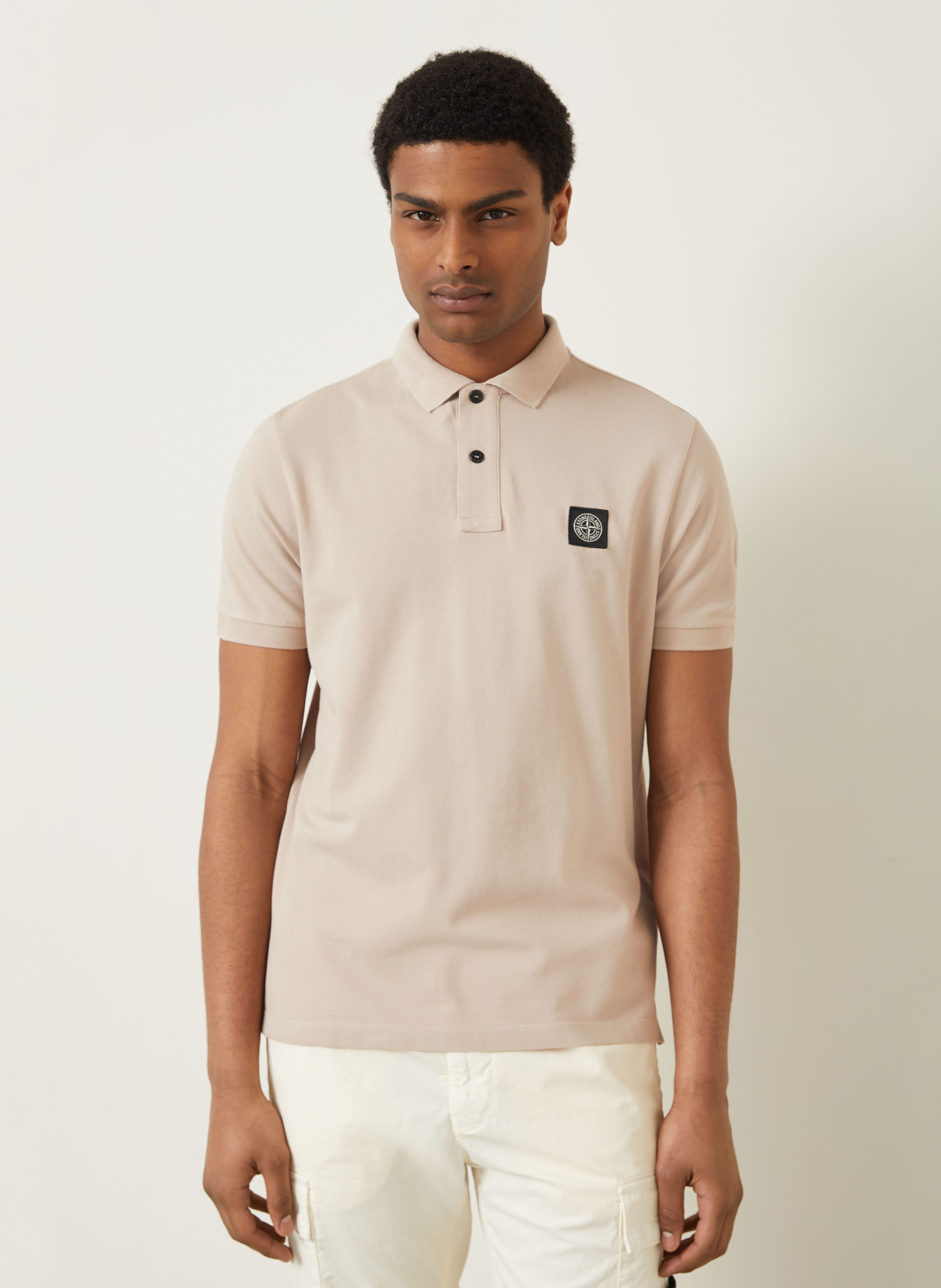 Thumbnail - Stone Island Piqué-Poloshirt beige