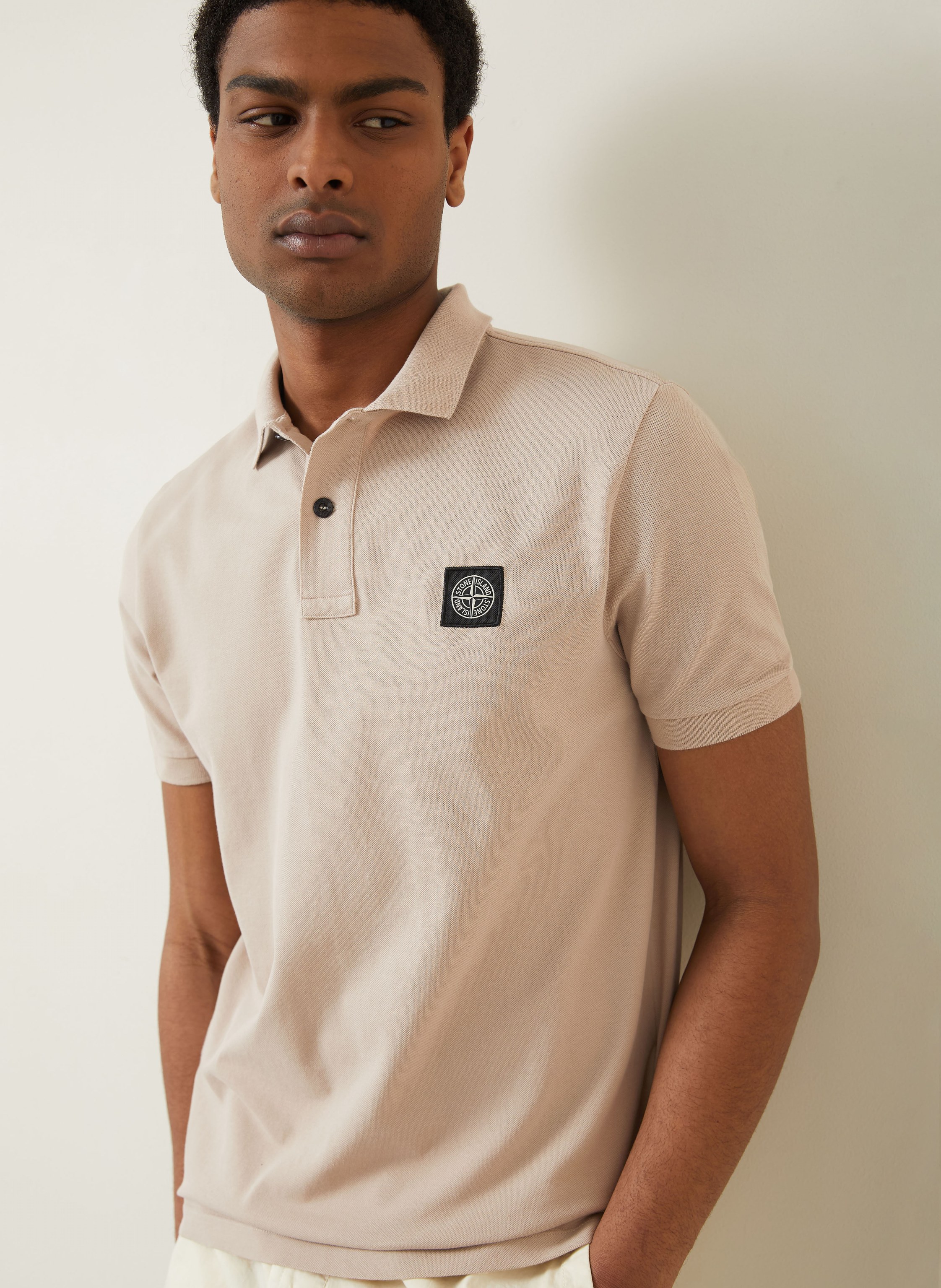 Thumbnail - Stone Island Piqué-Poloshirt beige