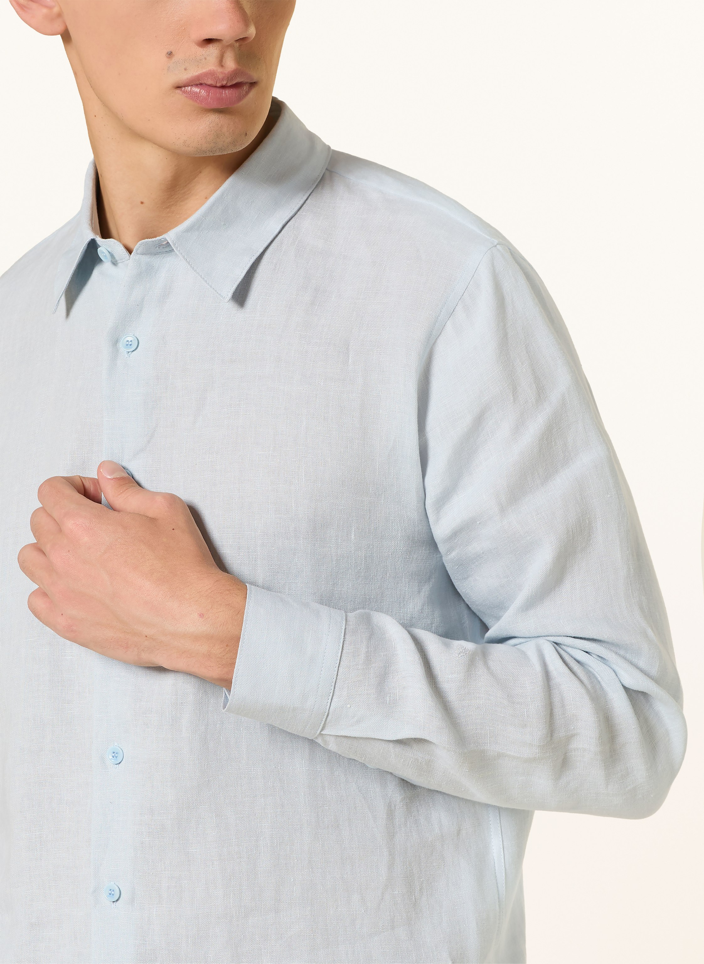 Thumbnail - Sandro Leinenhemd Regular Fit blau