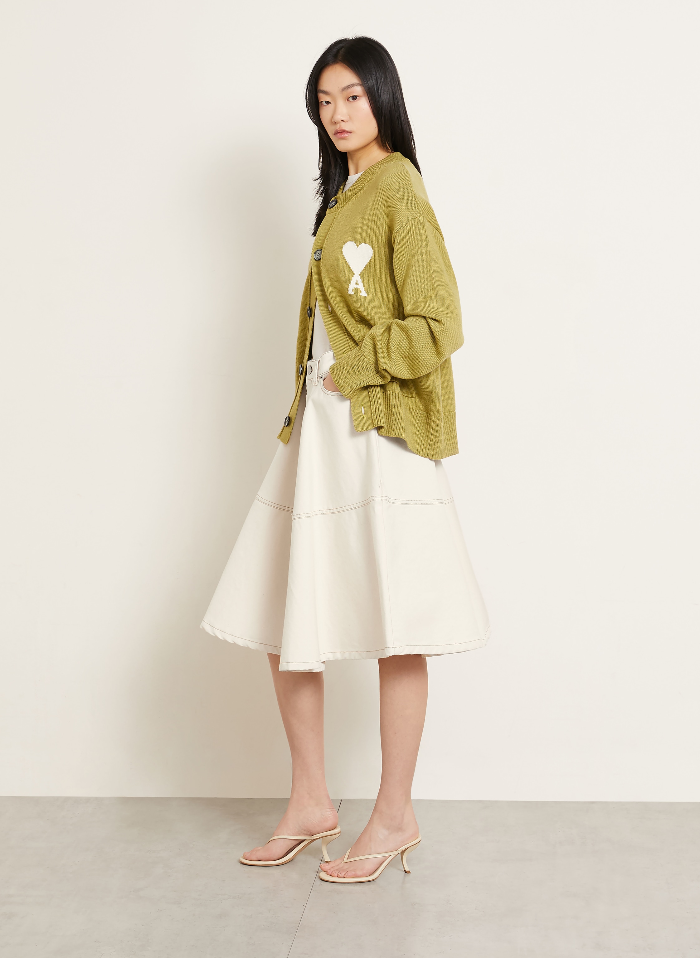 Thumbnail - Ami Paris Jeansrock weiss