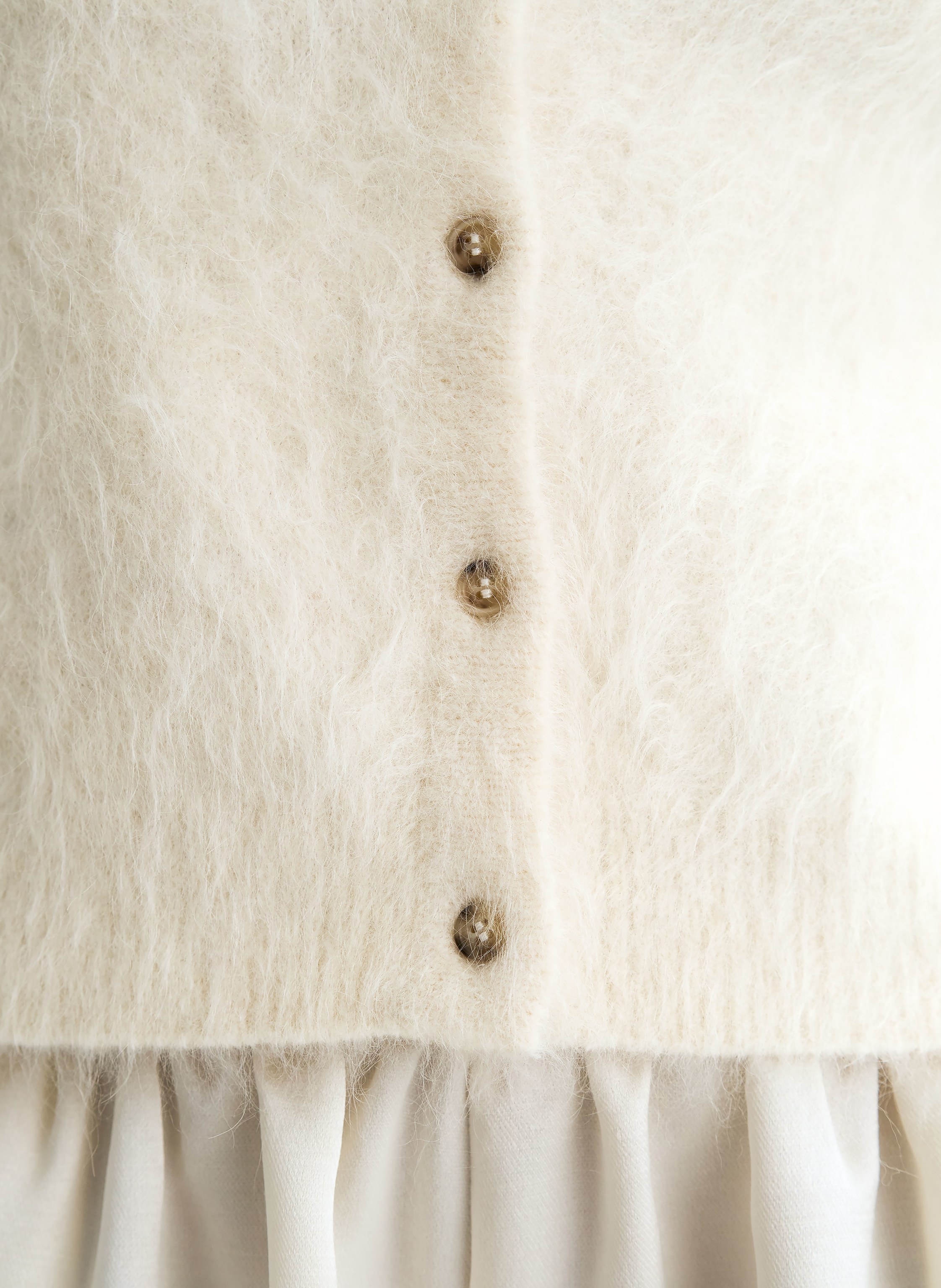 Thumbnail - Soft Goat Strickjacke Aus Alpaka weiss