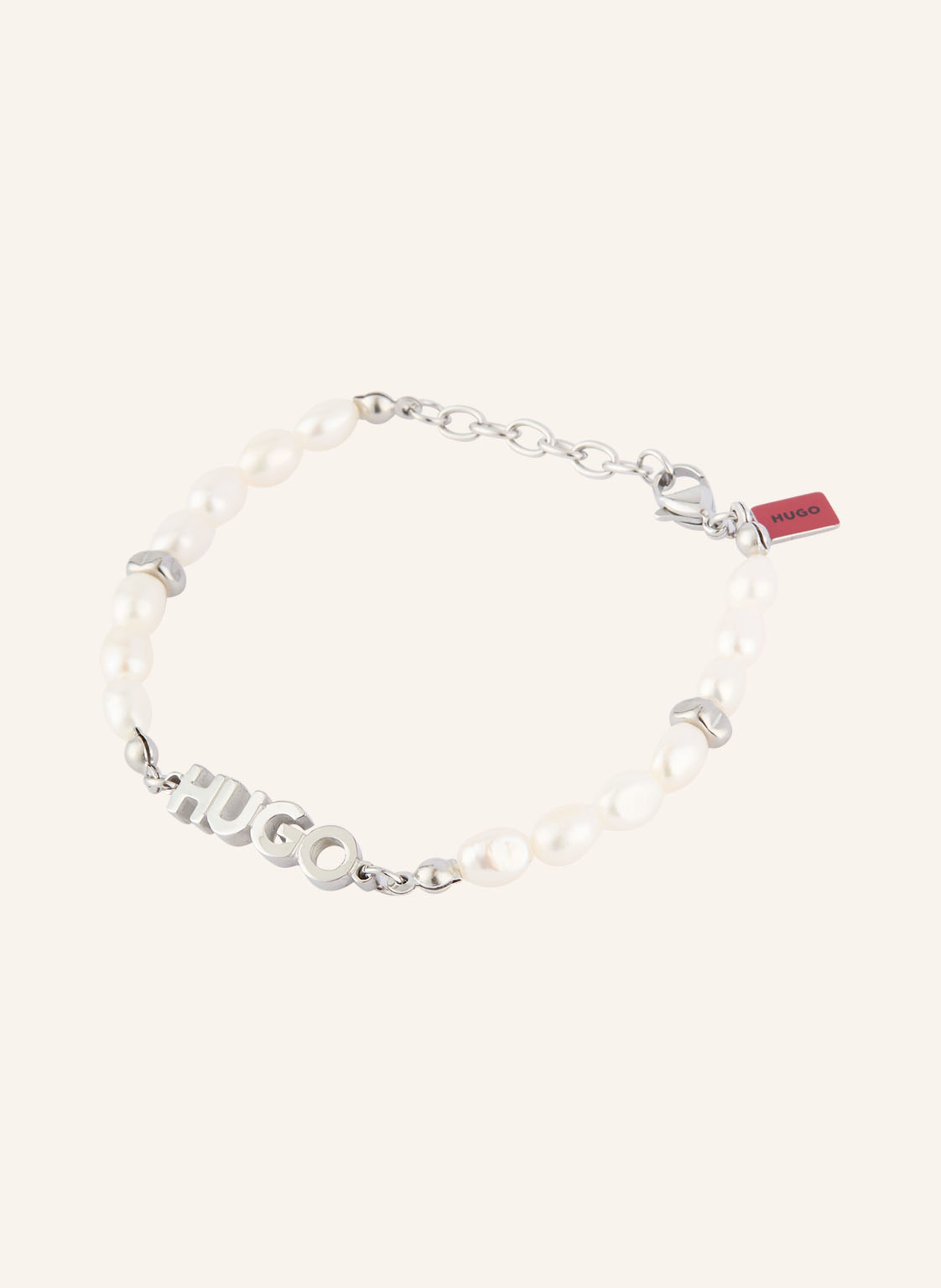 Hugo Hugo Armband Shellbeads silber in SILBER / WEISS
