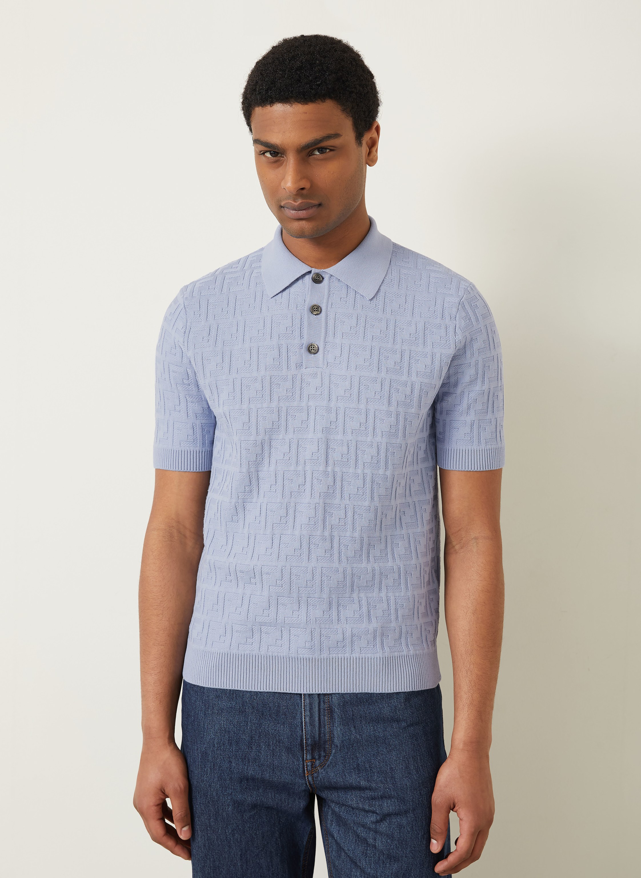 Thumbnail - Fendi Strick-Poloshirt blau