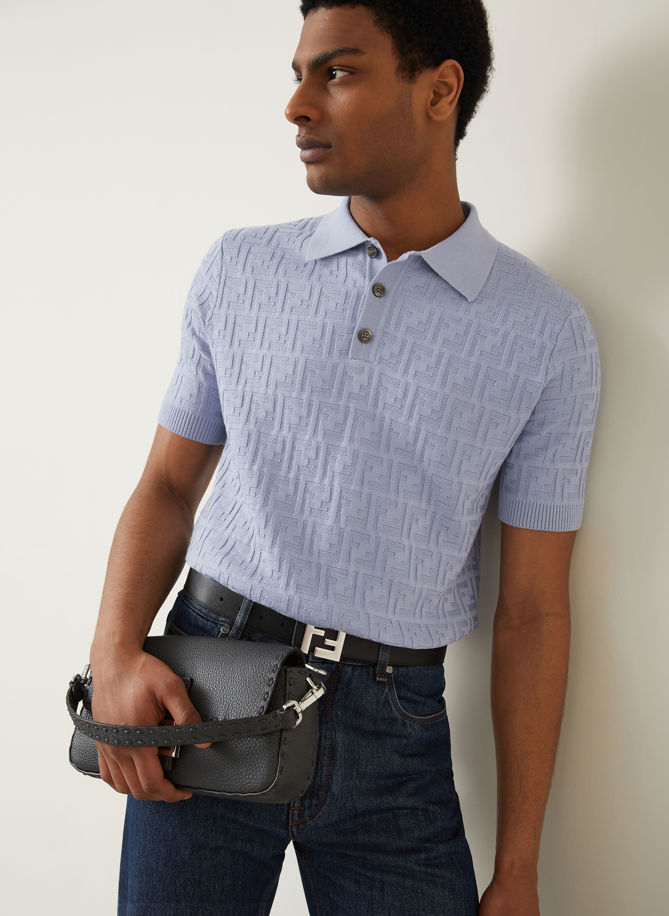 Thumbnail - Fendi Strick-Poloshirt blau