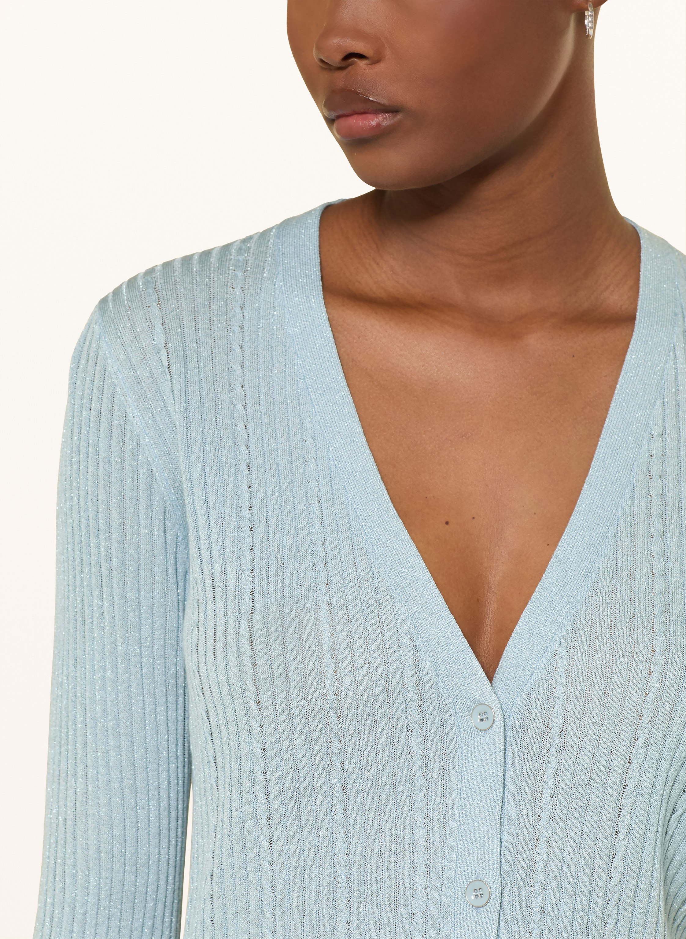 Thumbnail - Liu Jo Strickjacke Mit Glitzergarn blau