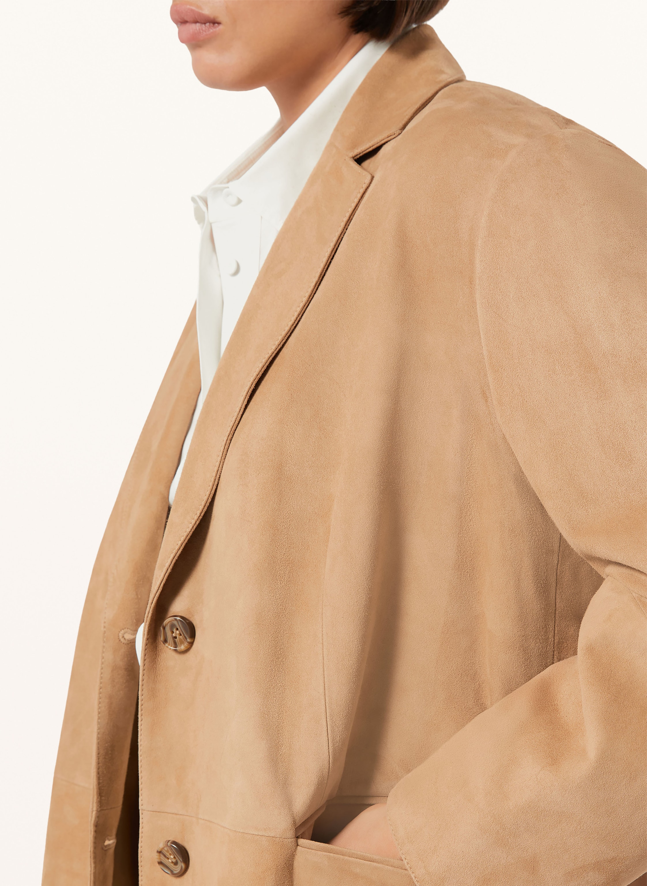 Thumbnail - Marina Rinaldi Lederblazer Solivi beige