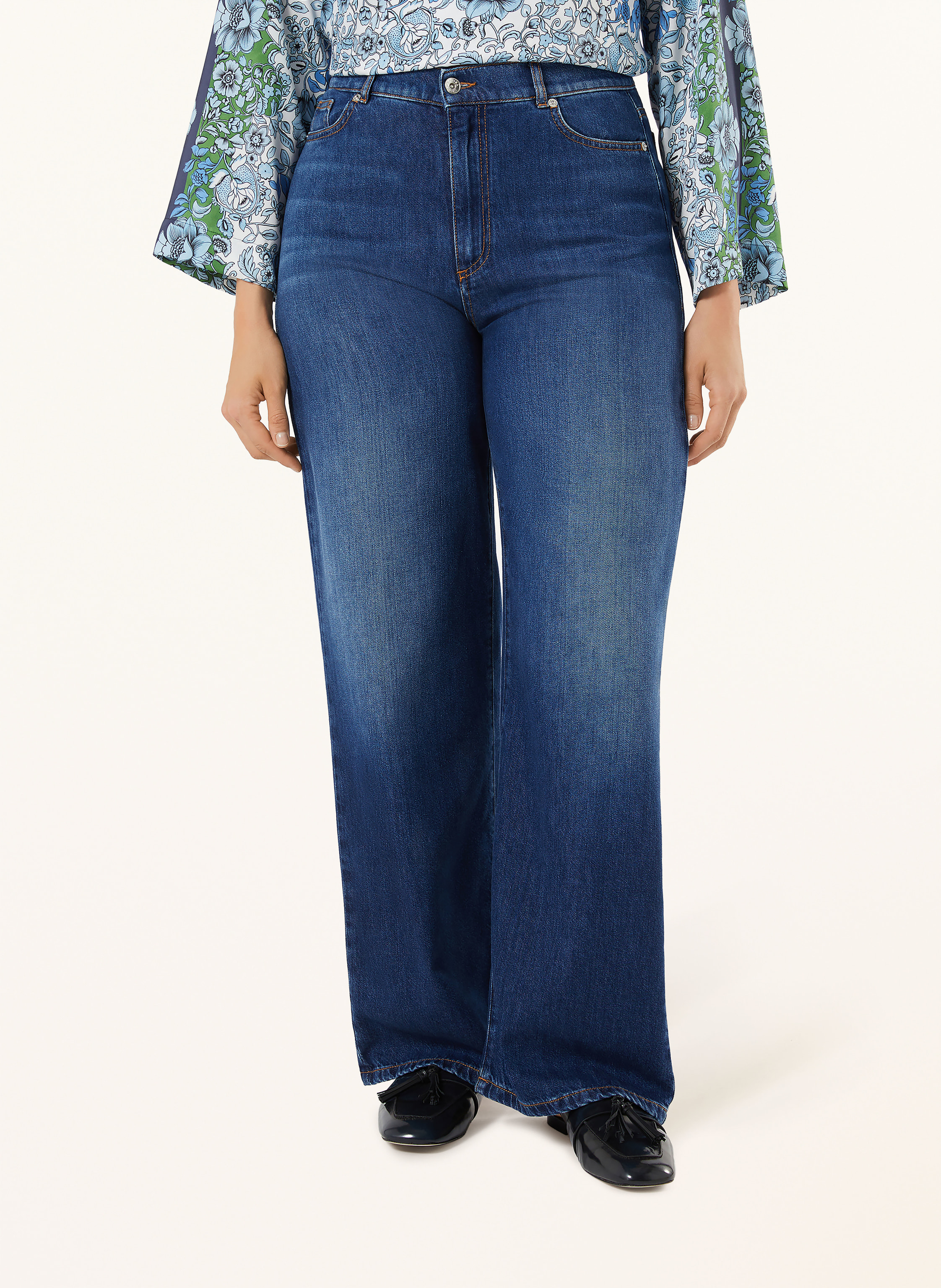 Thumbnail - Marina Rinaldi Wide Leg Jeans Baby blau