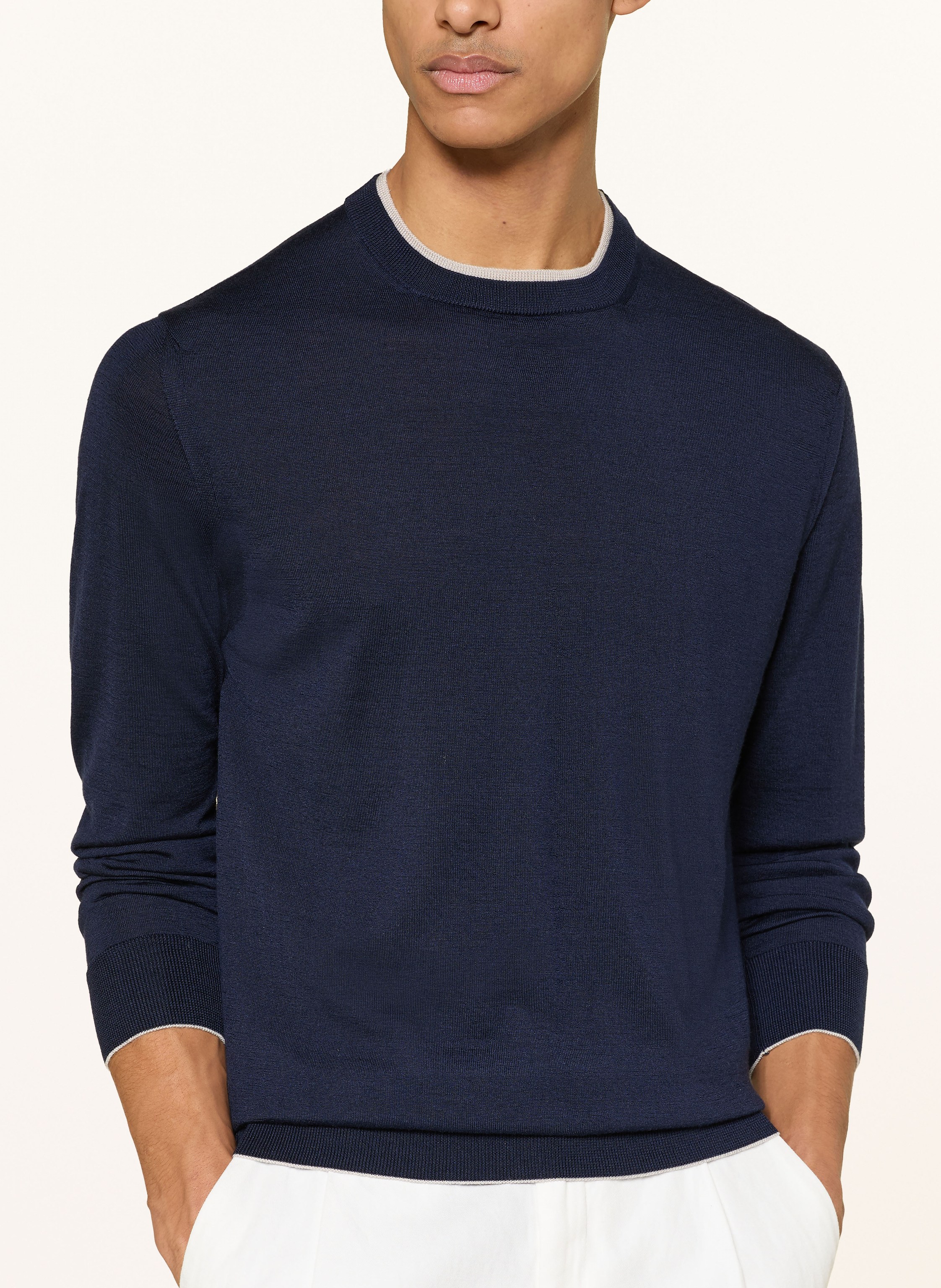 Thumbnail - Eleventy Pullover Mit Seide blau