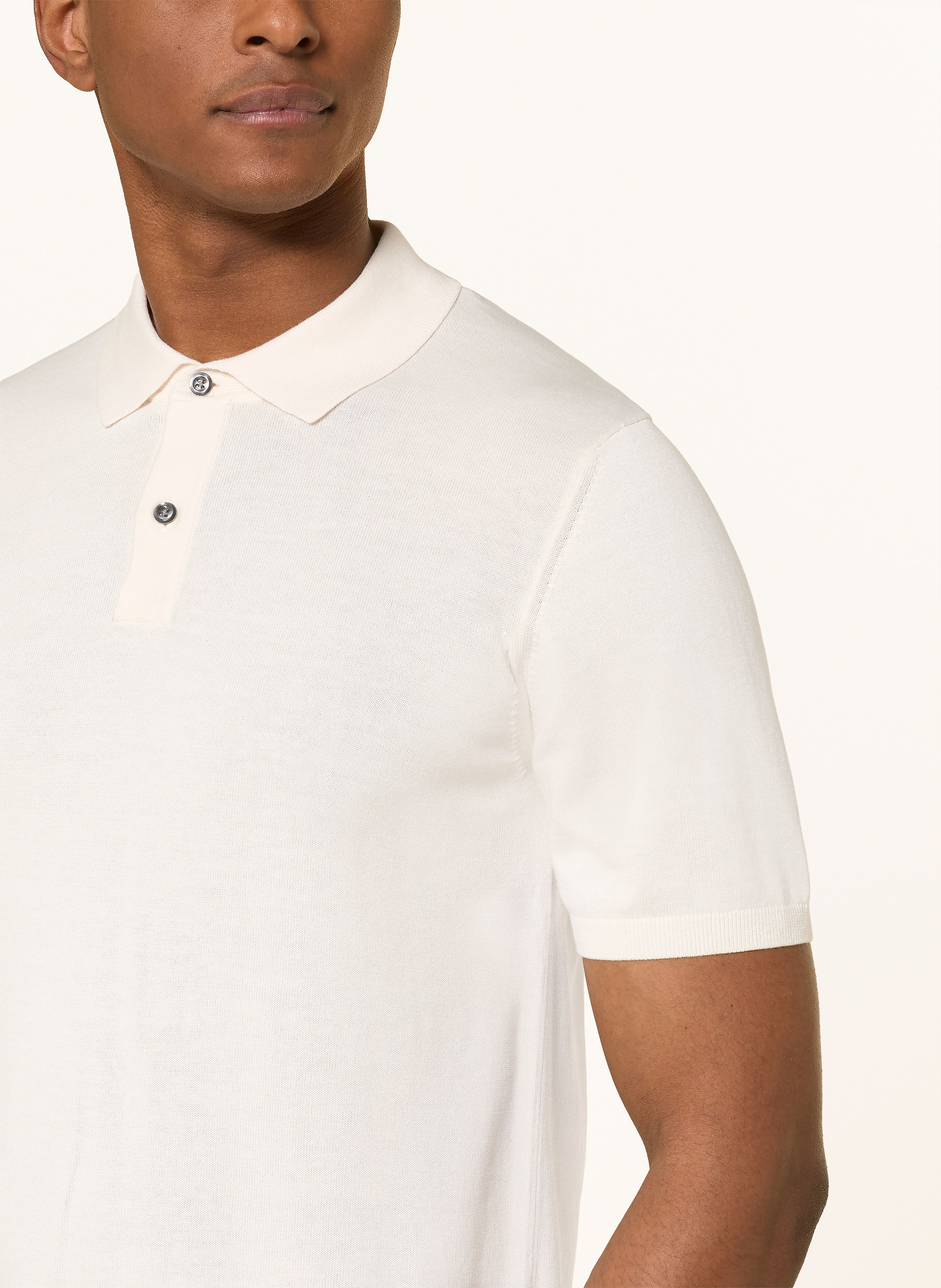 Thumbnail - Roy Robson Strick-Poloshirt weiss