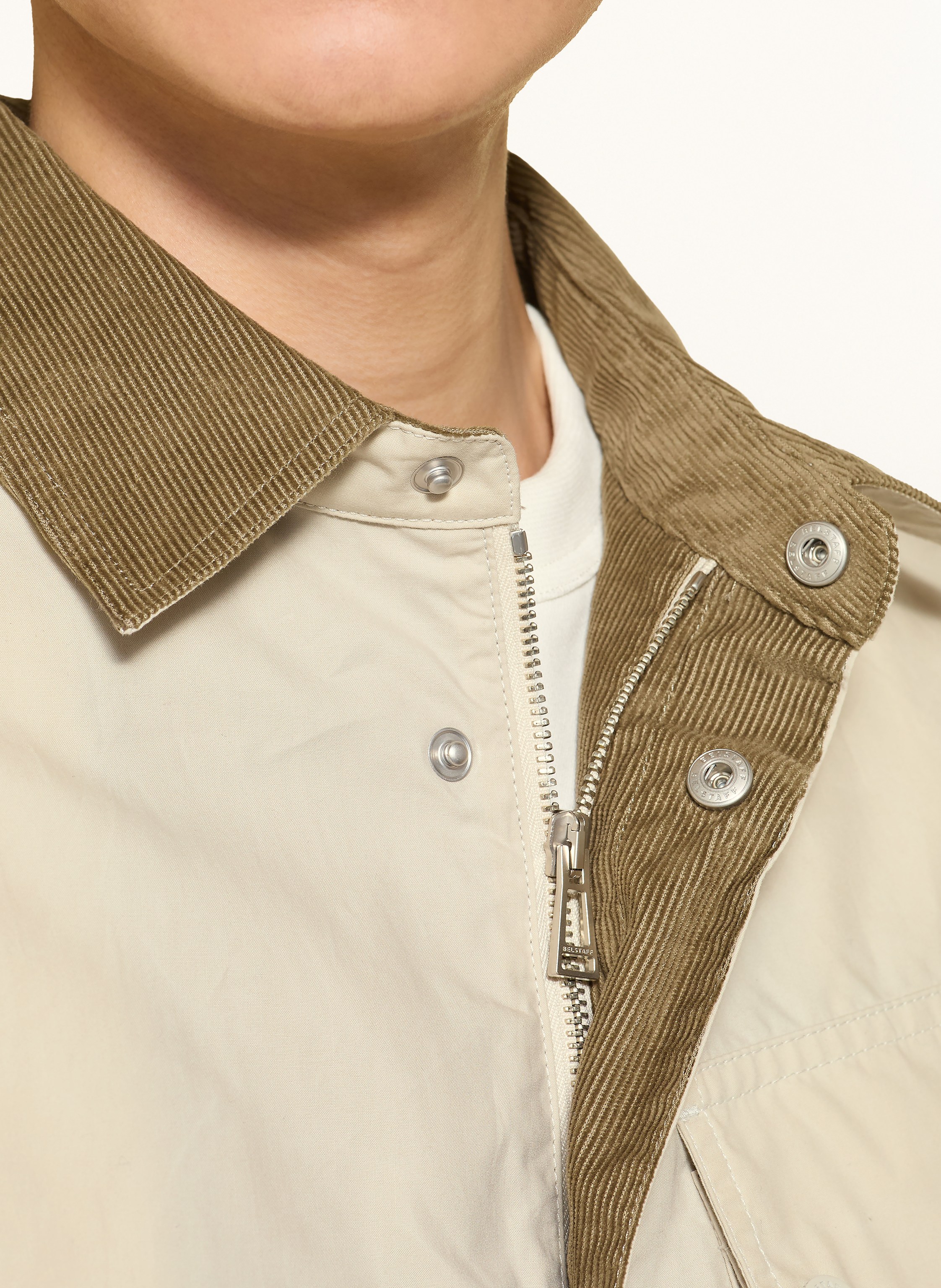 Thumbnail - Belstaff Overjacket Im Materialmix beige