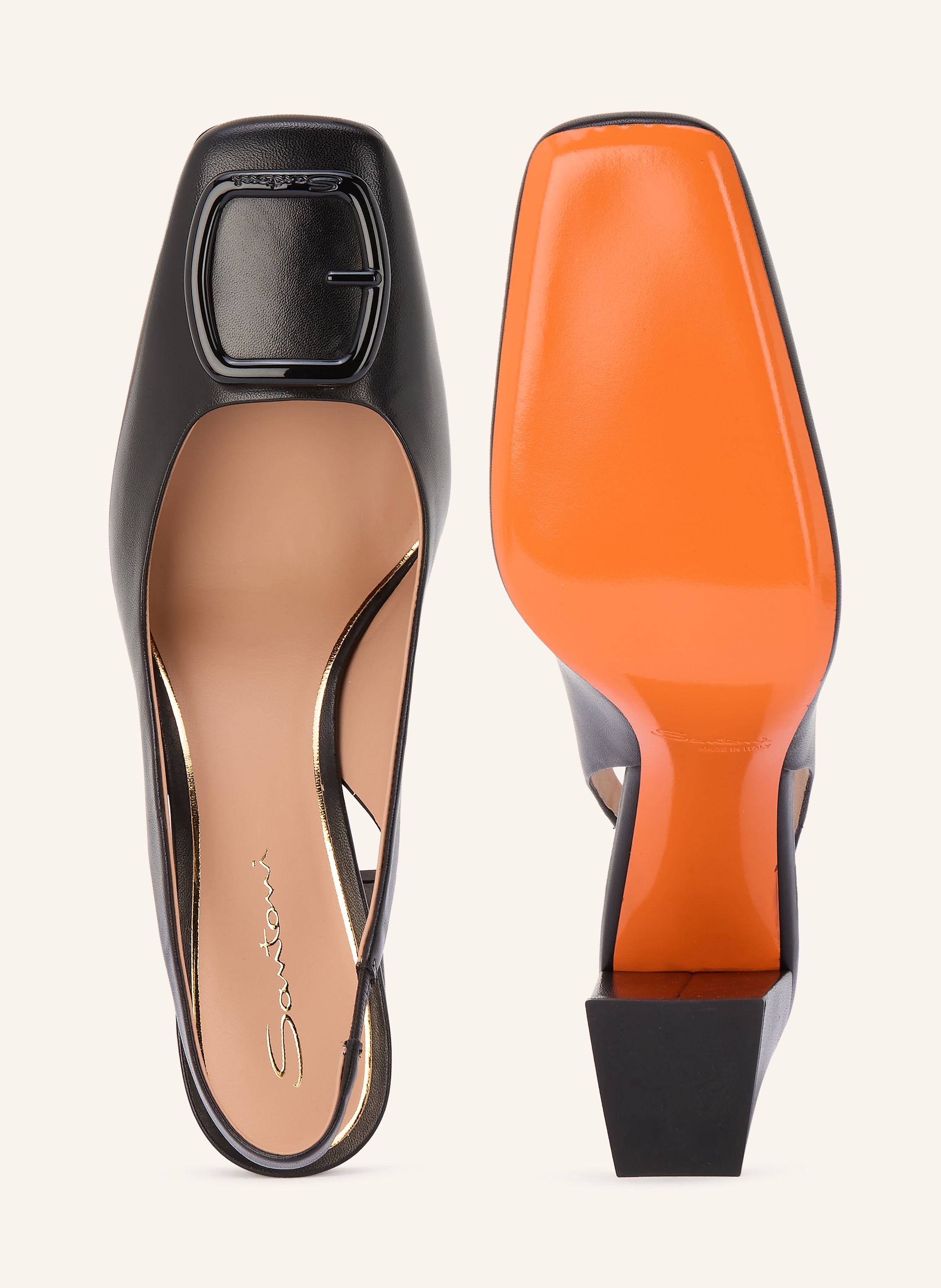 Thumbnail - Santoni Slingpumps Peaches schwarz