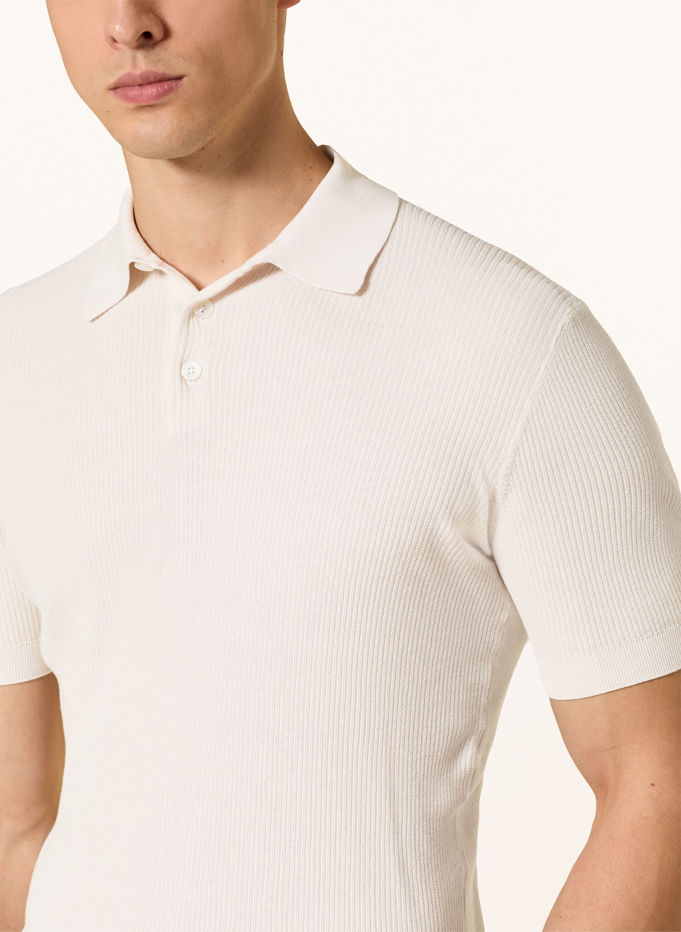 Thumbnail - Fedeli Strick-Poloshirt weiss