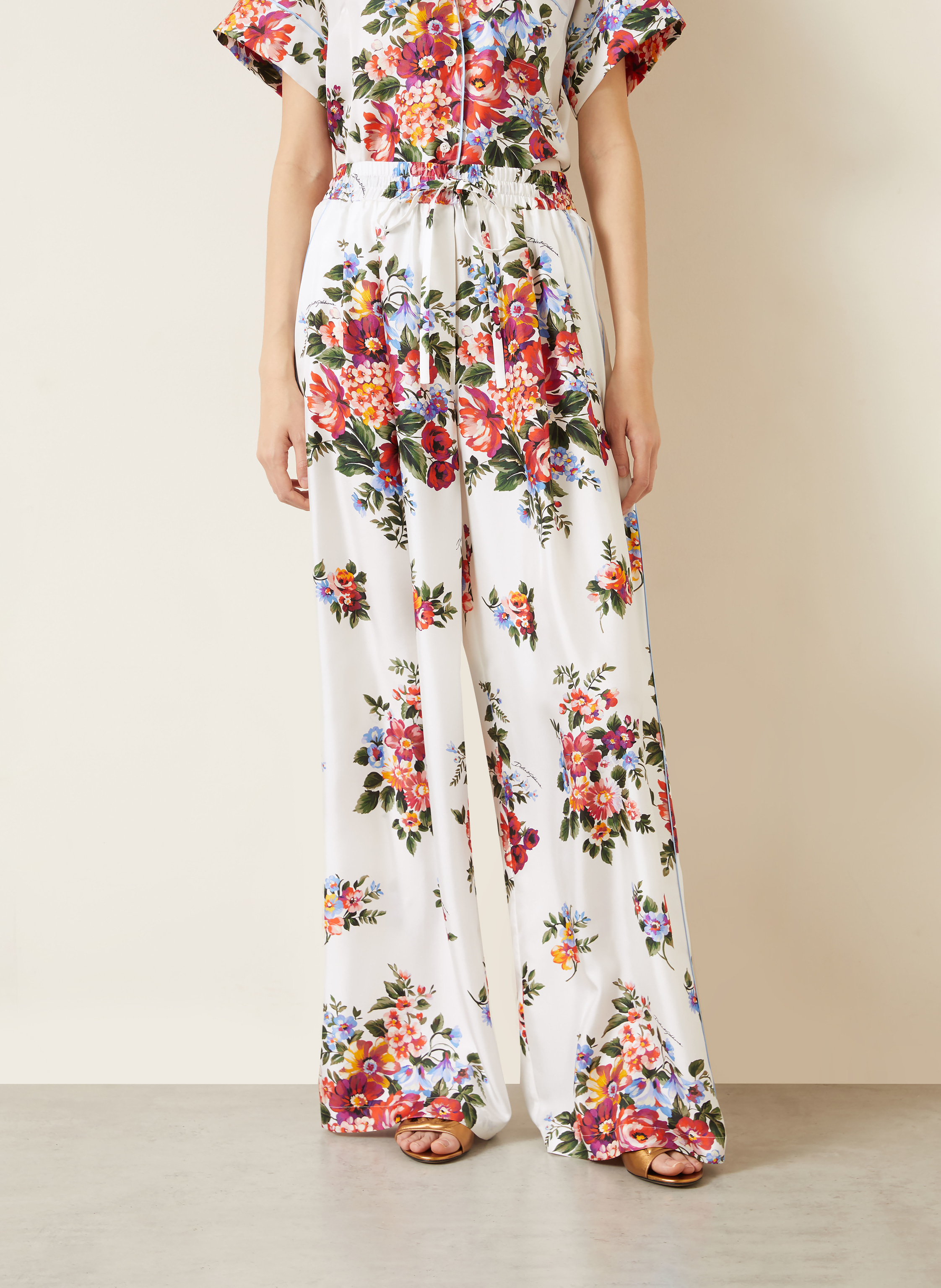 Thumbnail - Dolce & Gabbana Marlenehose Aus Seide weiss