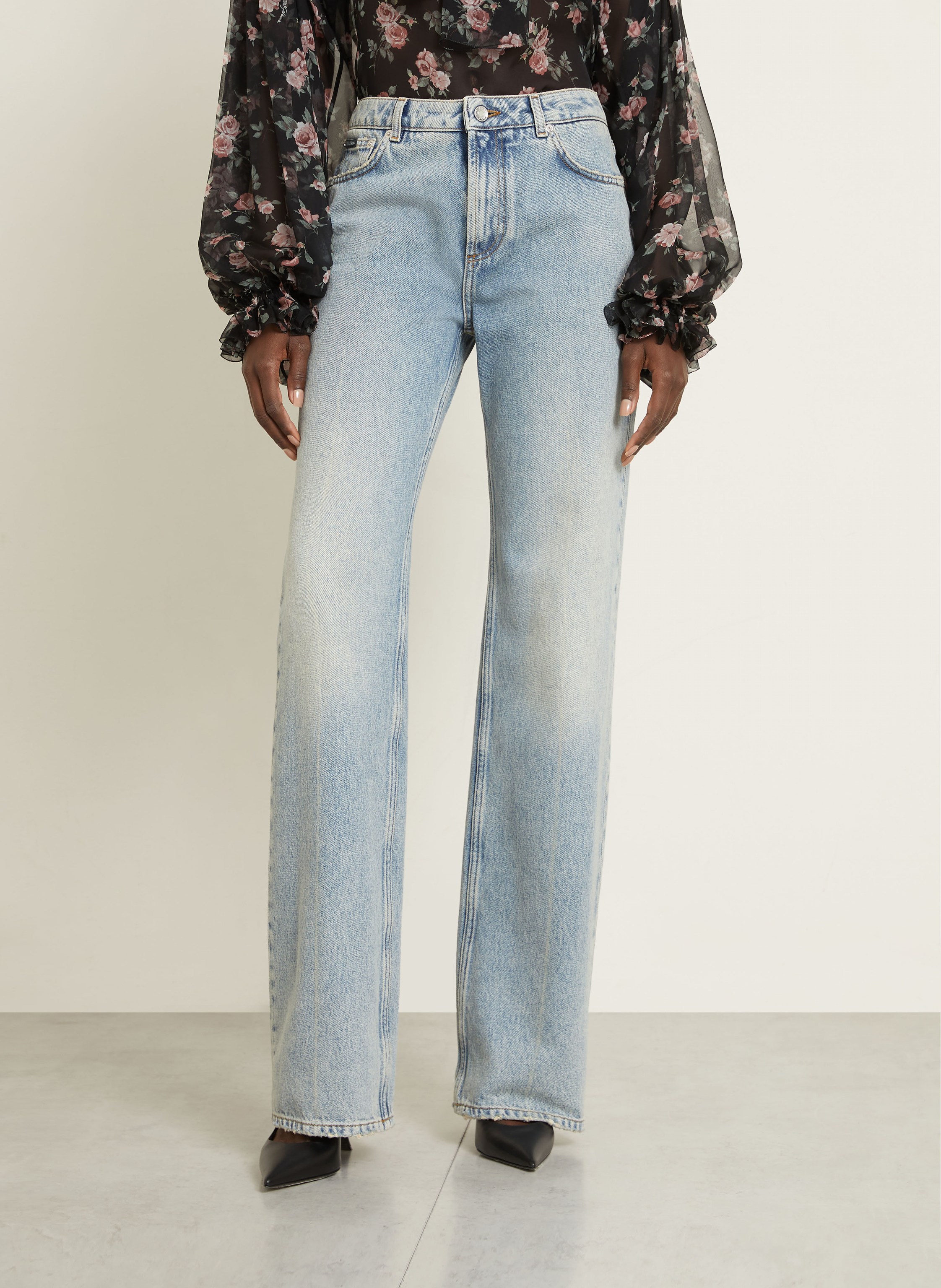Thumbnail - Dolce & Gabbana Straight Jeans blau