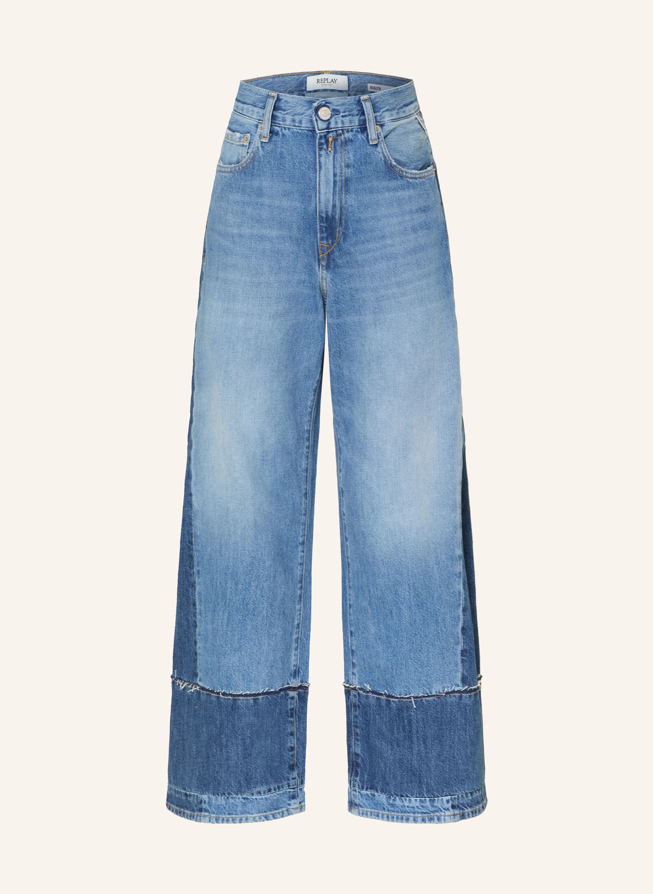 Replay Wide Leg Jeans Idalya blau