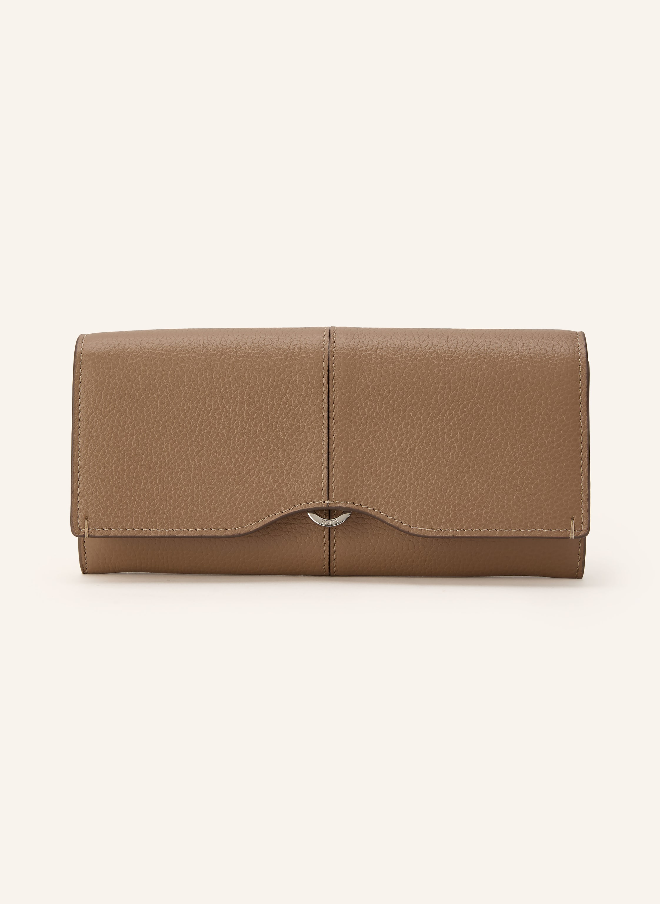 TOD'S porte-monnaie en chameau / argent