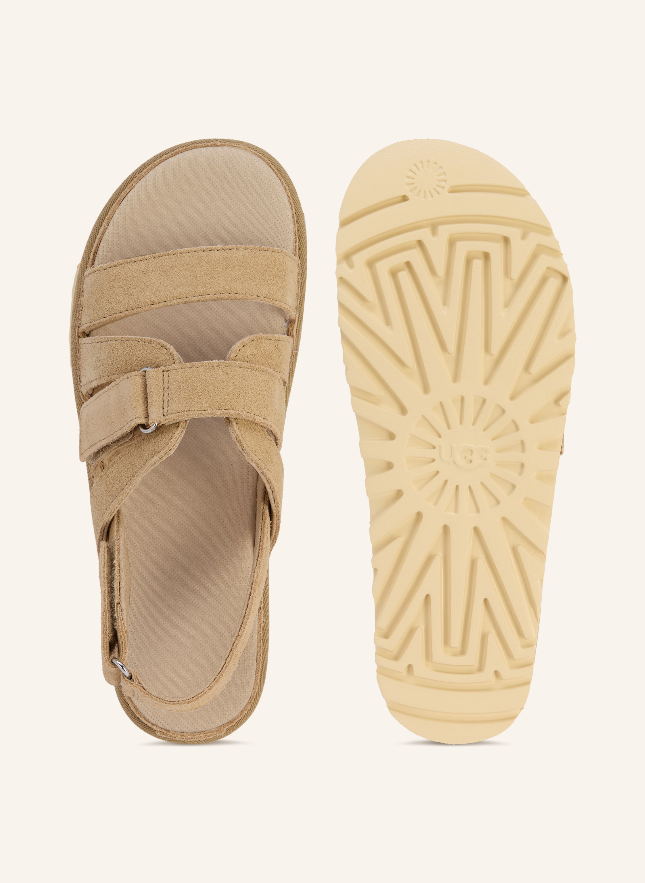 Thumbnail - Ugg Plateau-Sandalen Goldenstar Gleam beige