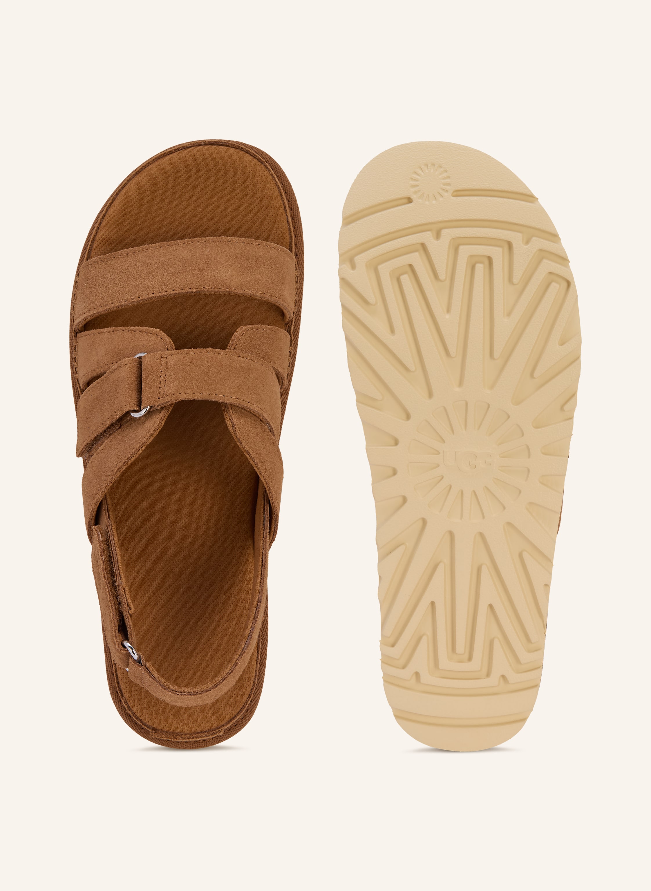 Thumbnail - Ugg Plateau-Sandalen Goldenstar Gleam braun