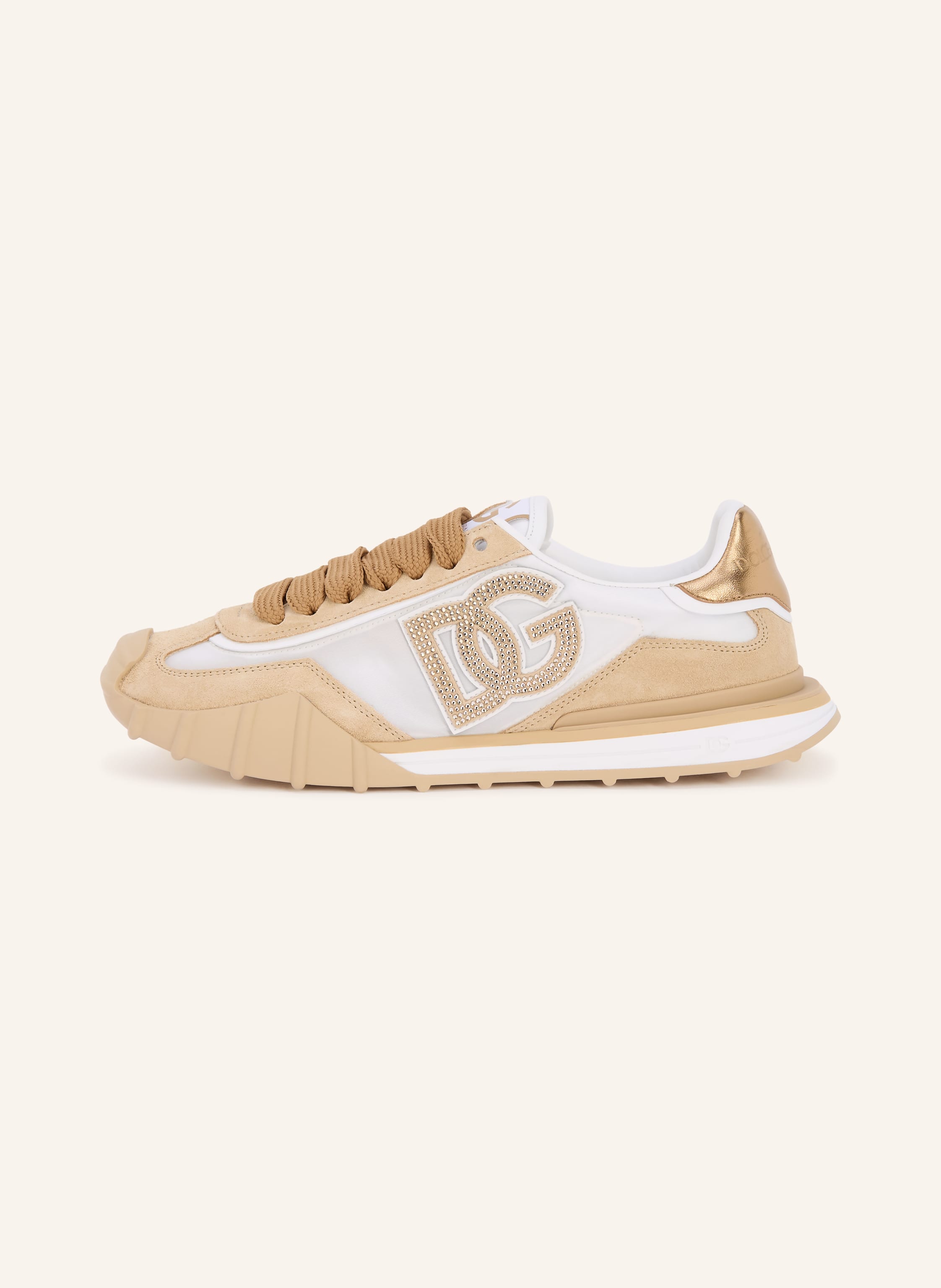 Thumbnail - Dolce & Gabbana Sneaker Mit Schmucksteinen beige