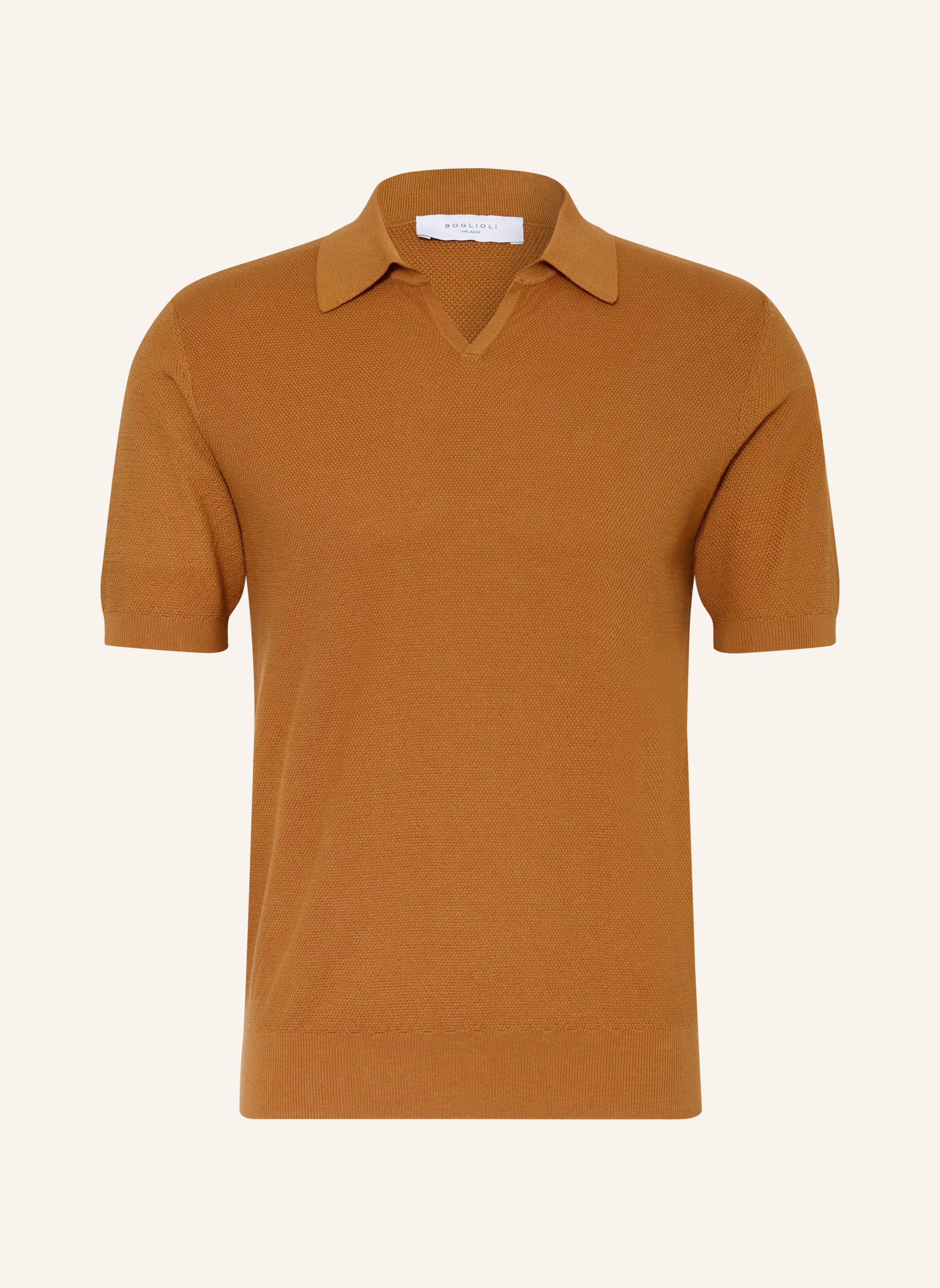 Boglioli Strick-Poloshirt braun