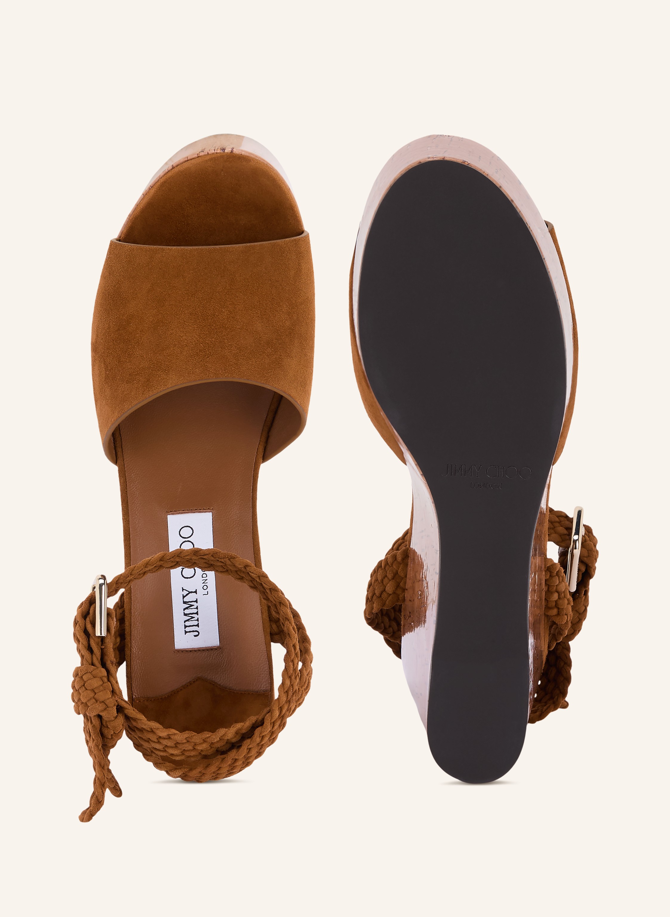 Thumbnail - Jimmy Choo Plateau-Wedges Jori 100 braun