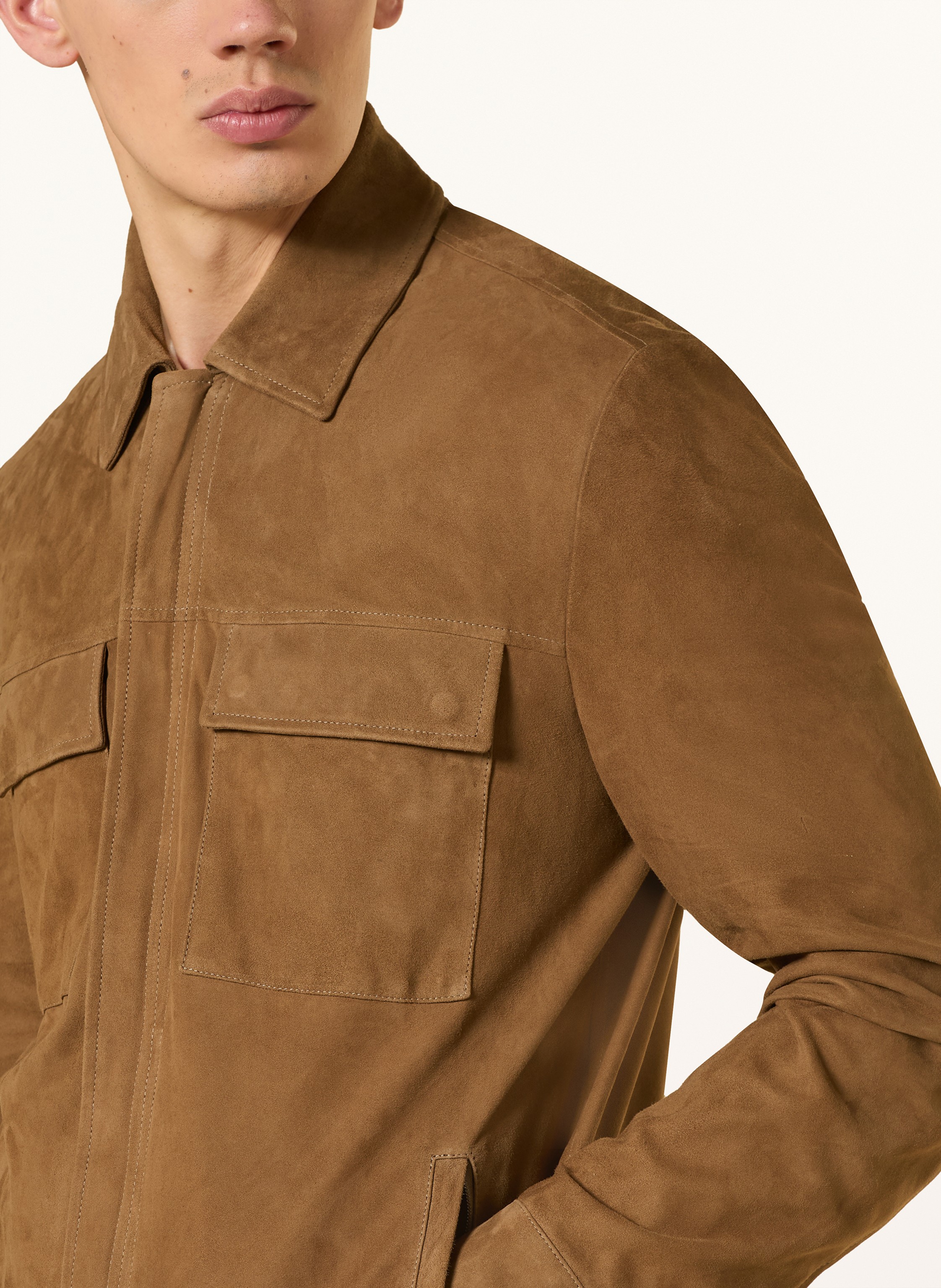 Thumbnail - Paul & Shark Leder-Overjacket braun