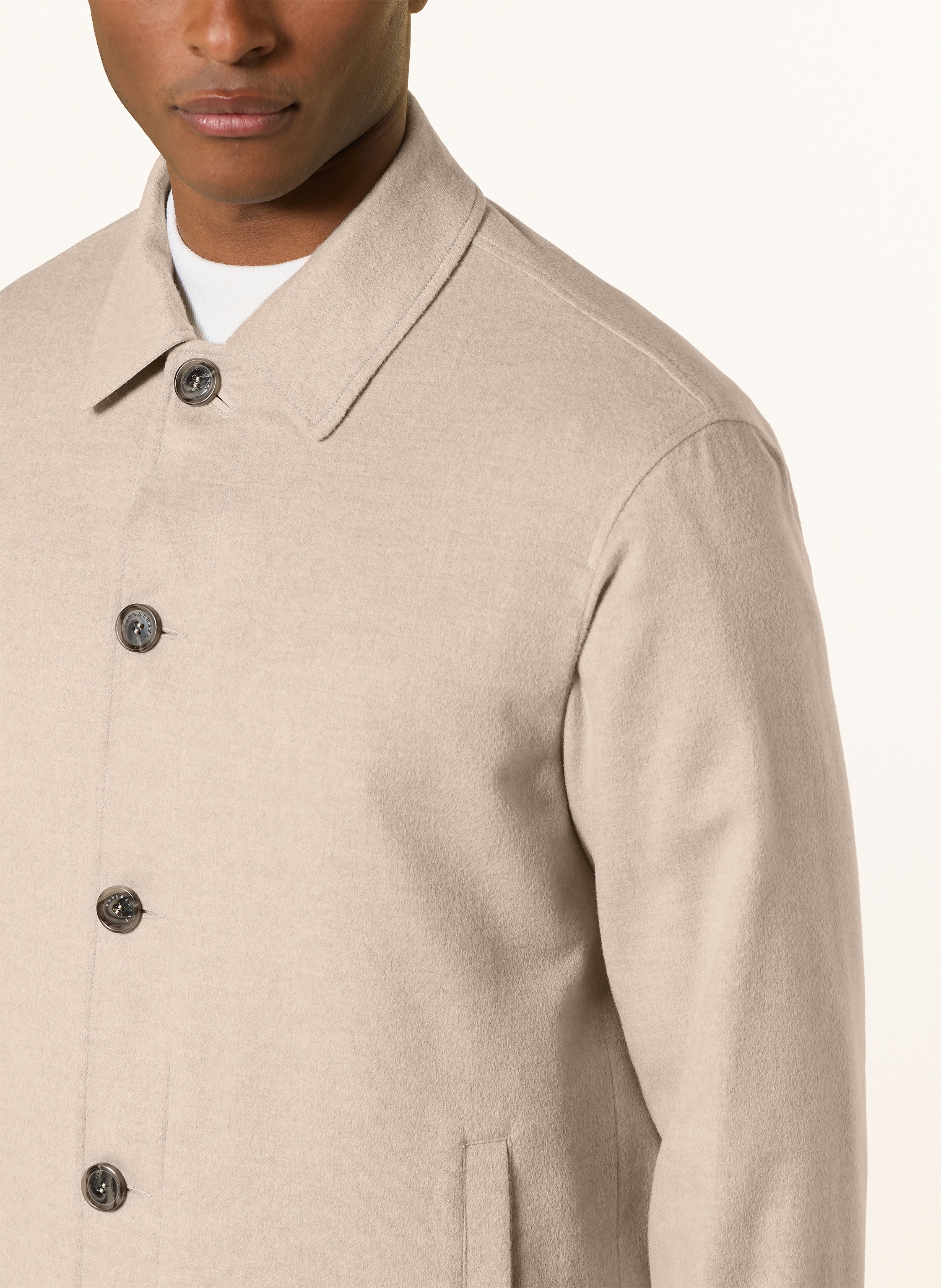 Thumbnail - Paul & Shark Overjacket Aus Cashmere Zum Wenden beige