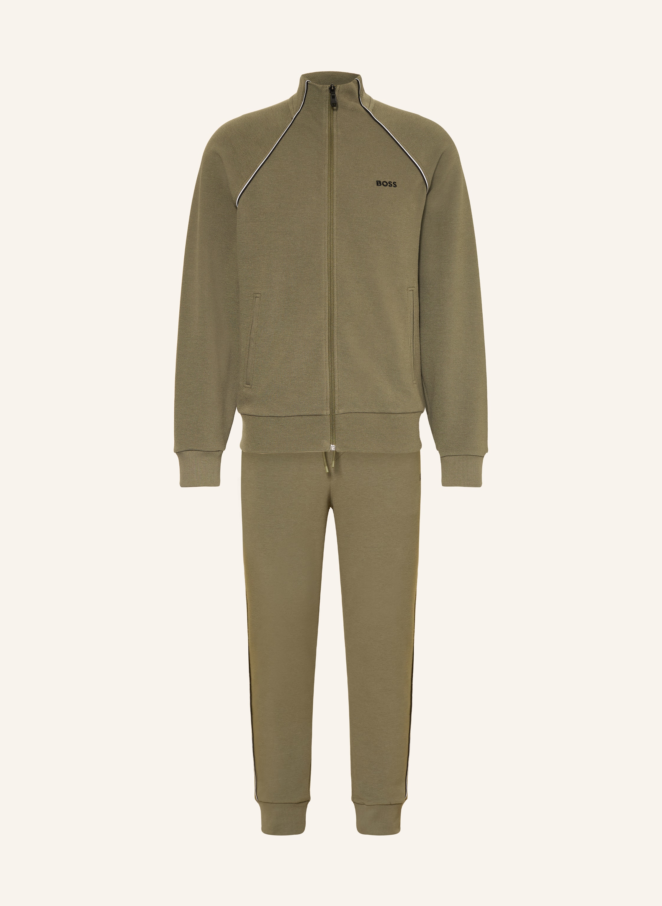 Boss Boss Trainingsanzug gruen in KHAKI / WEISS / SCHWARZ