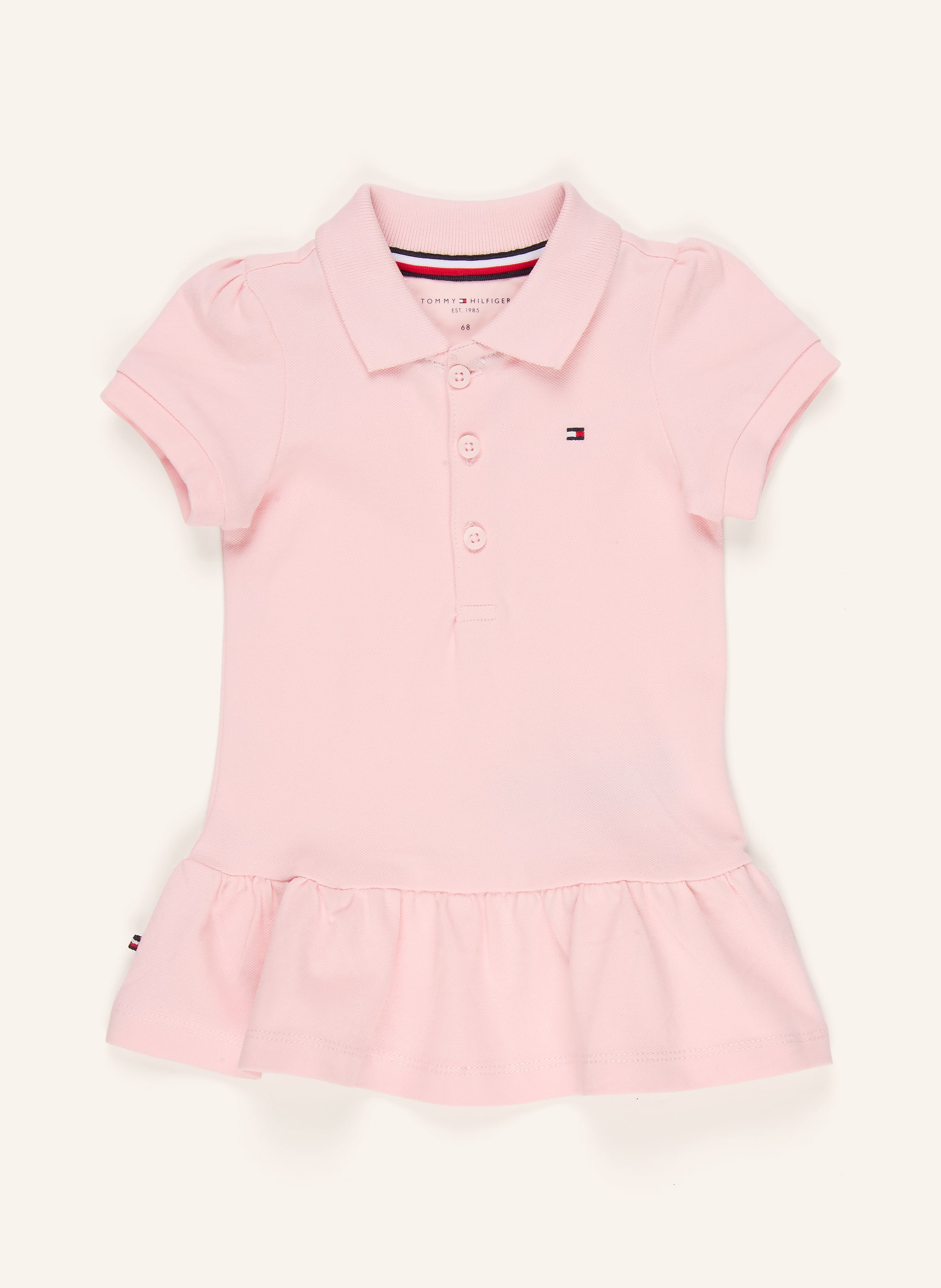 Tommy Hilfiger Piqué-Polokleid Mit Rüschen rosa