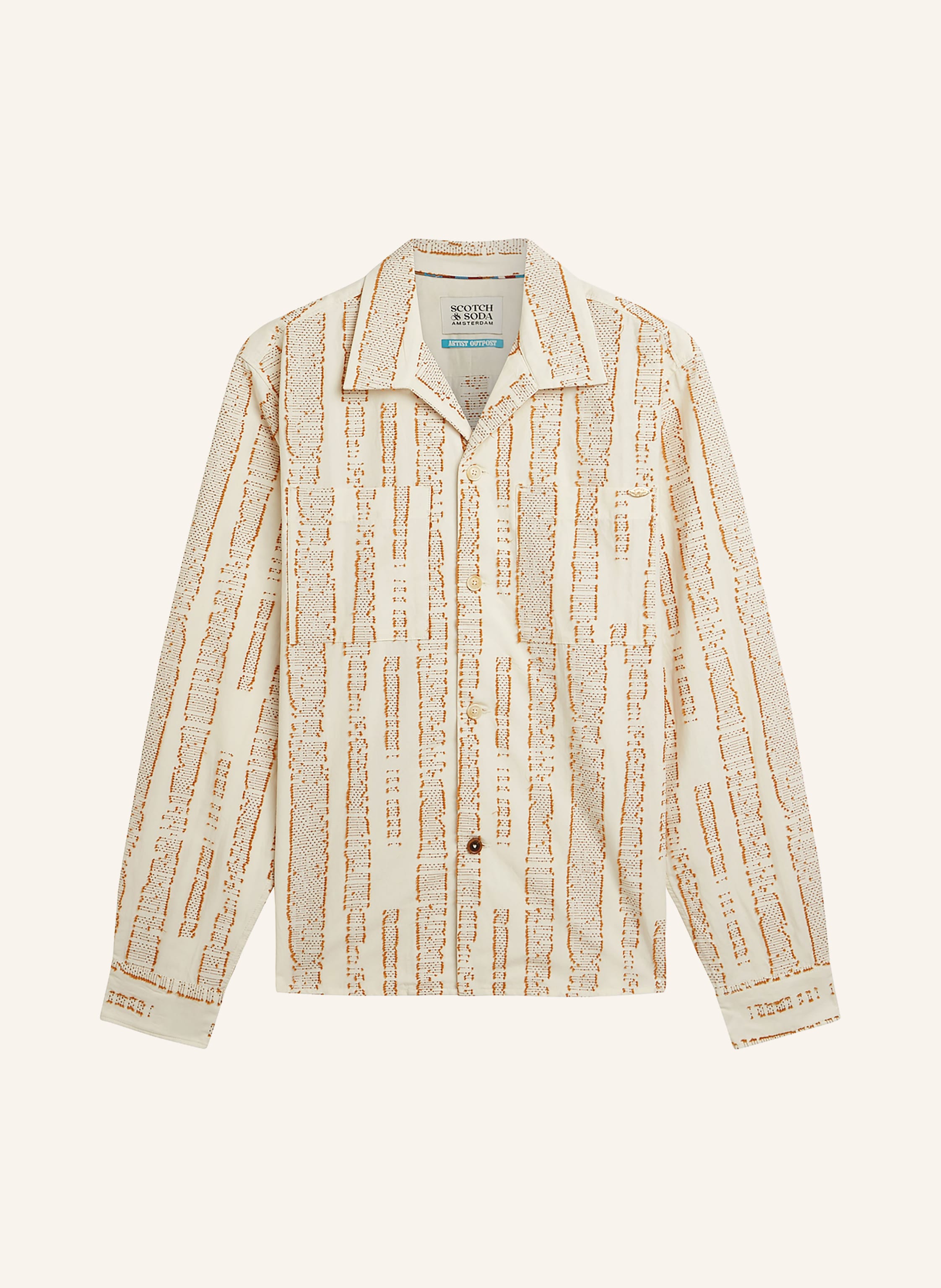 Scotch & Soda Hemd Relaxed Fit beige
