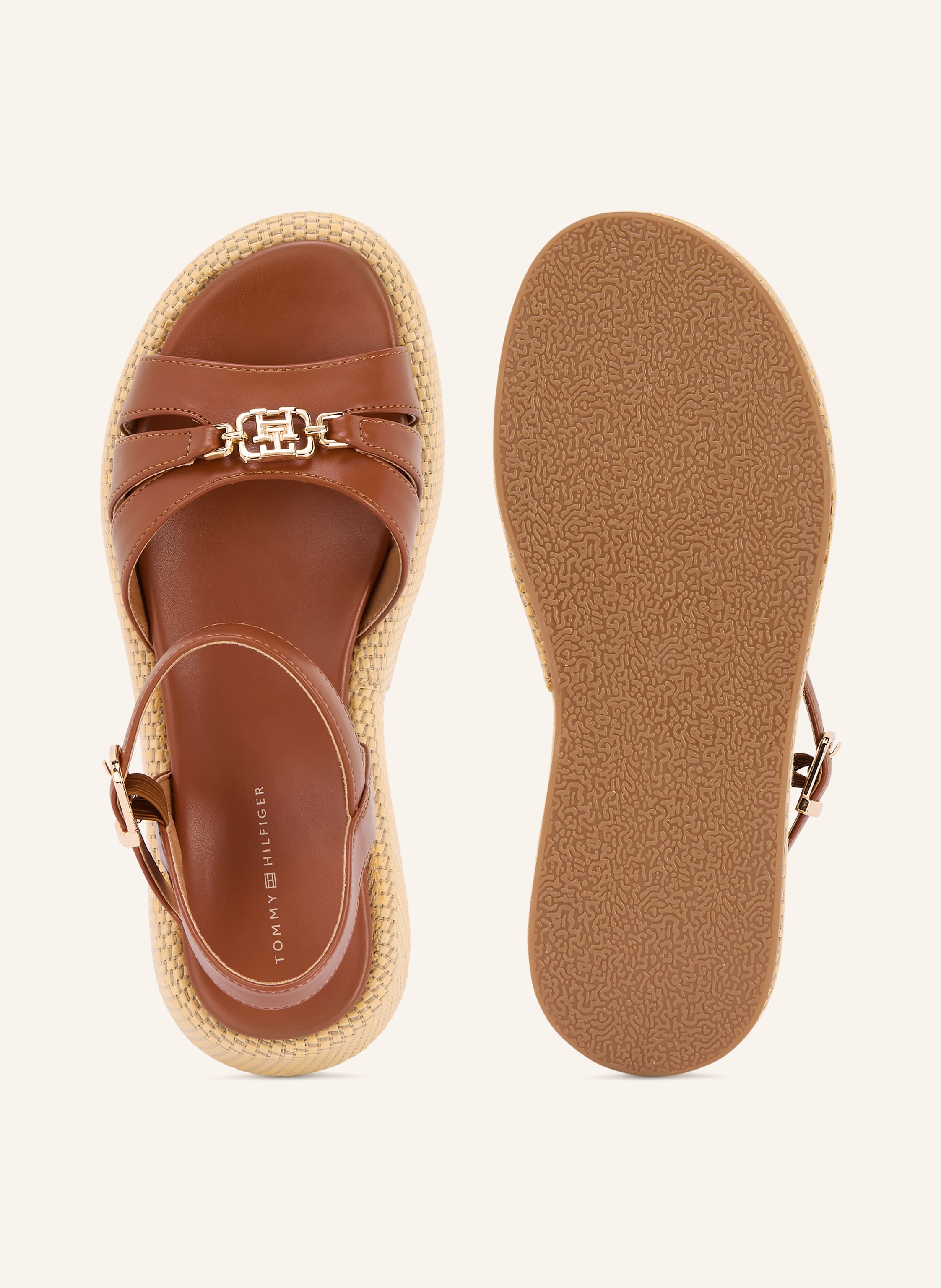 Thumbnail - Tommy Hilfiger Plateau-Sandaletten braun