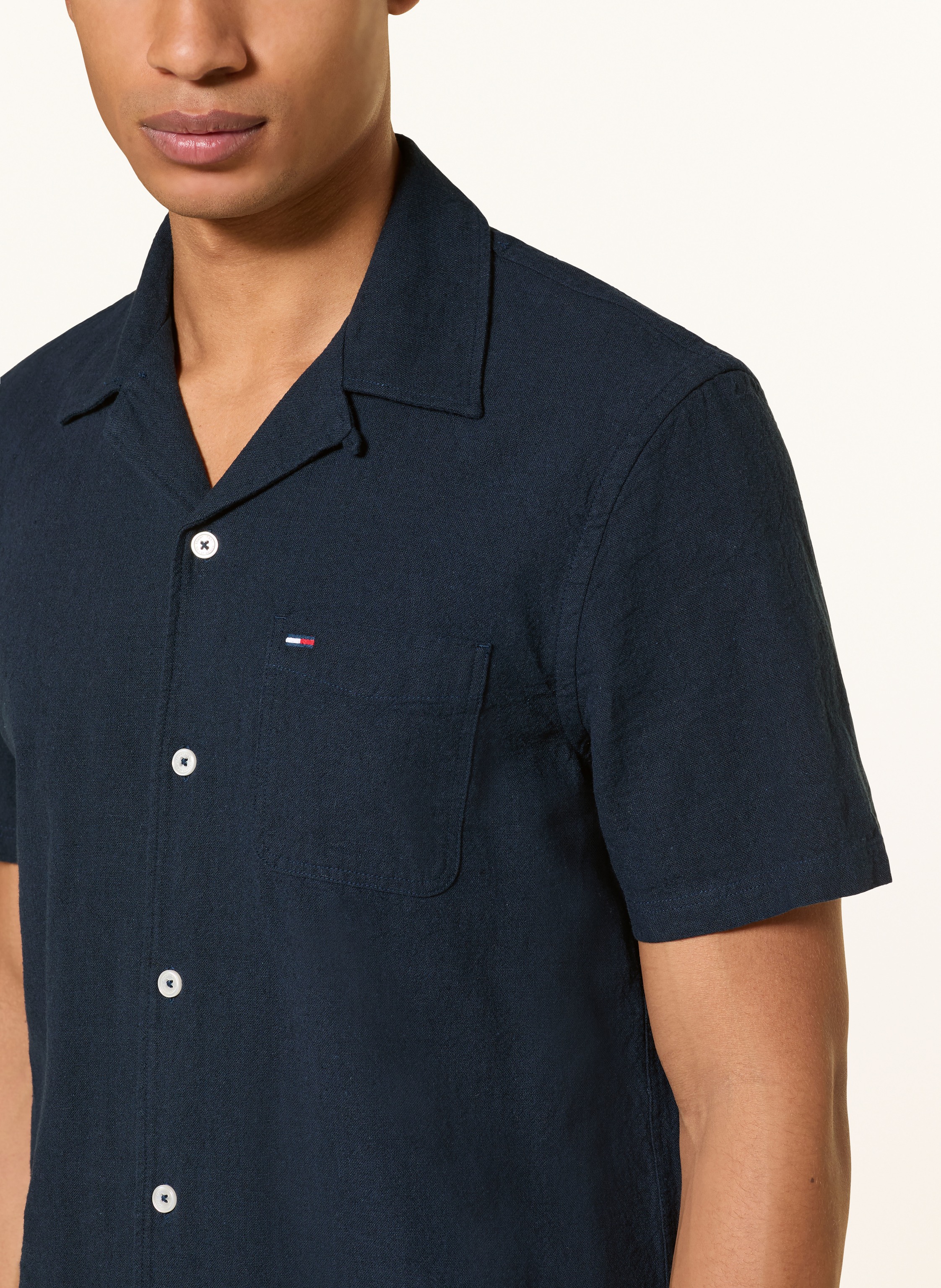 Thumbnail - Tommy Jeans Resorthemd Comfort Fit Mit Leinen blau