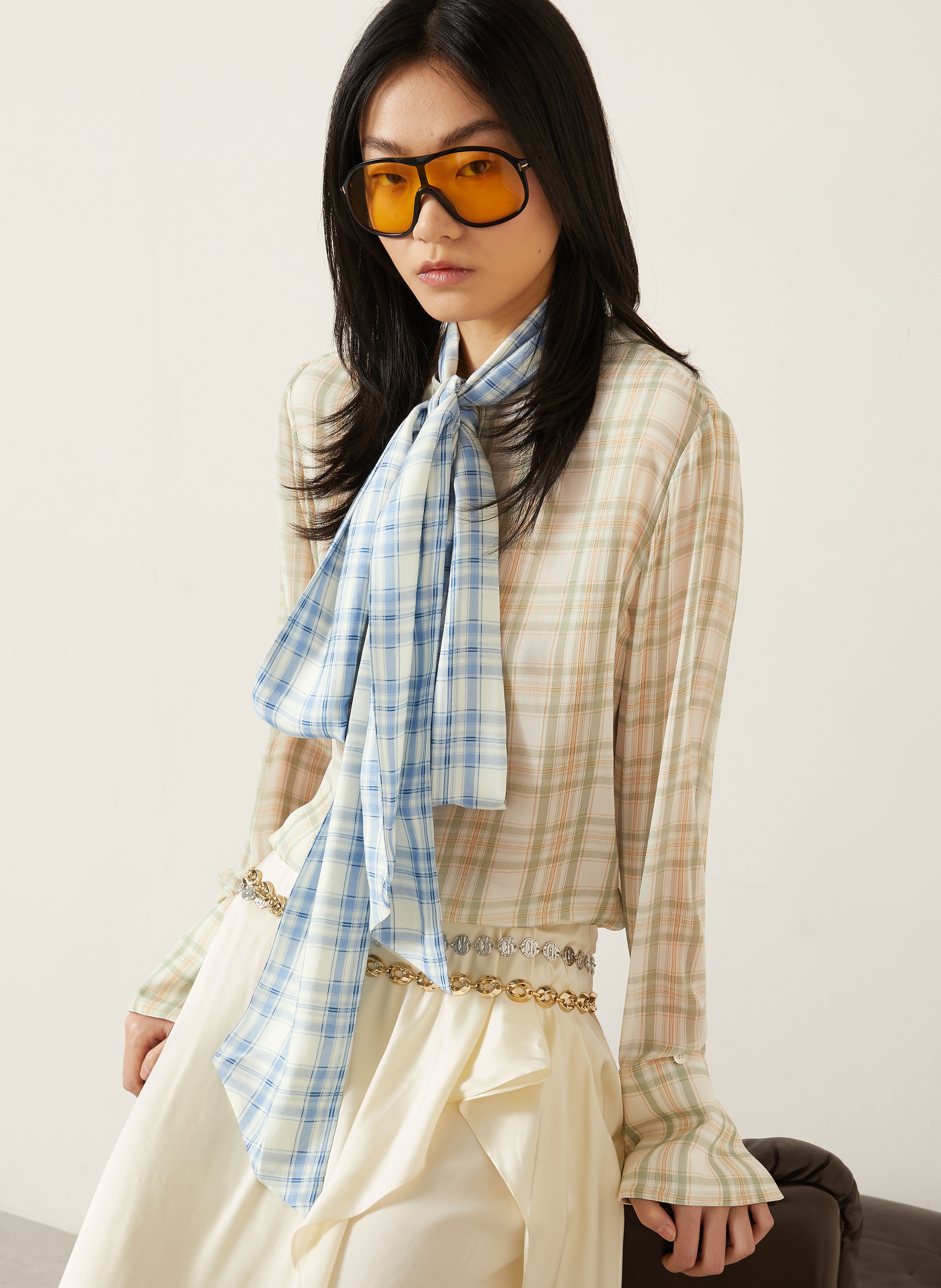 Thumbnail - Acne Studios Schluppenbluse Aus Seide gruen