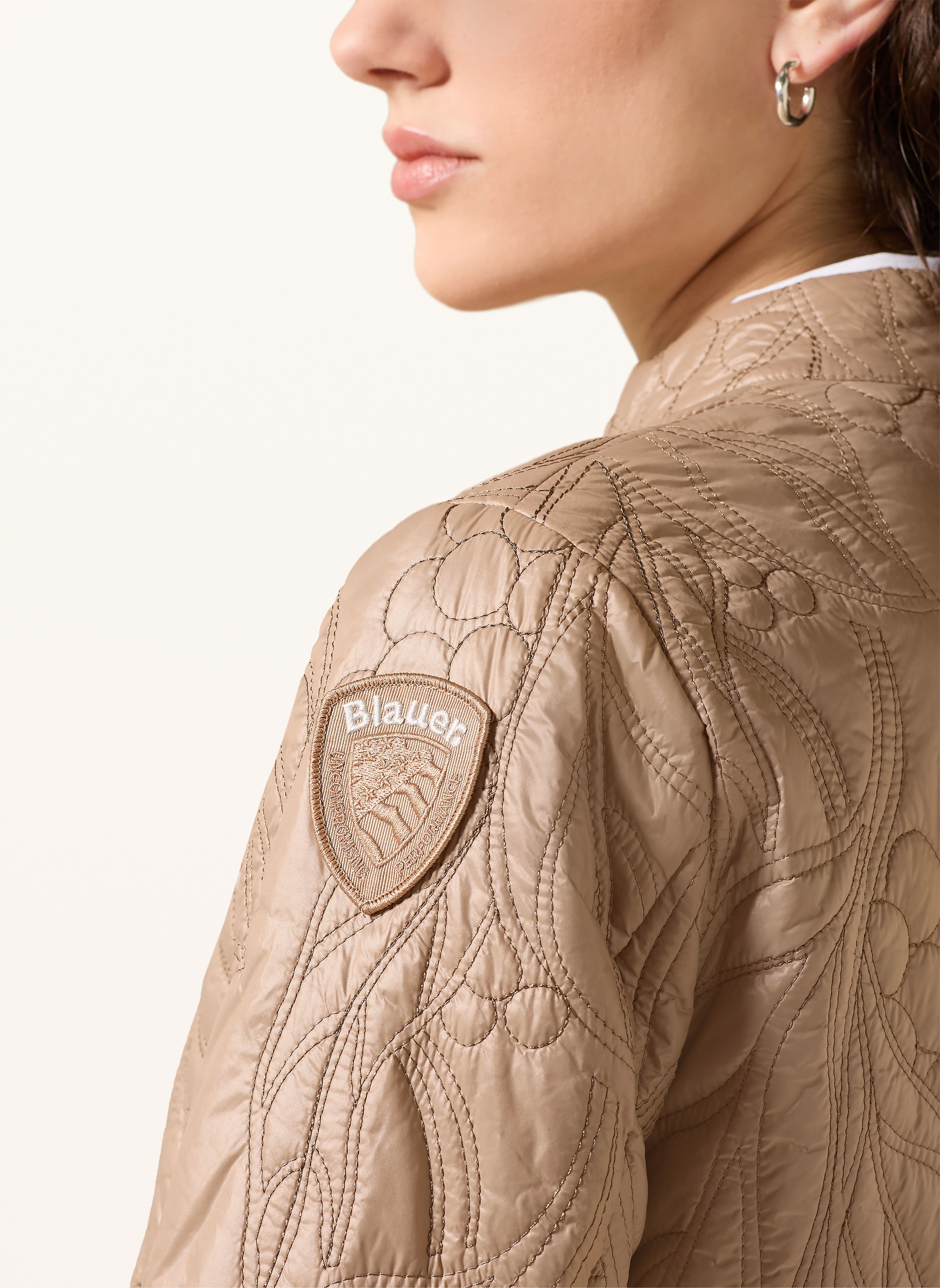 Thumbnail - Blauer Steppjacke Mariposa beige