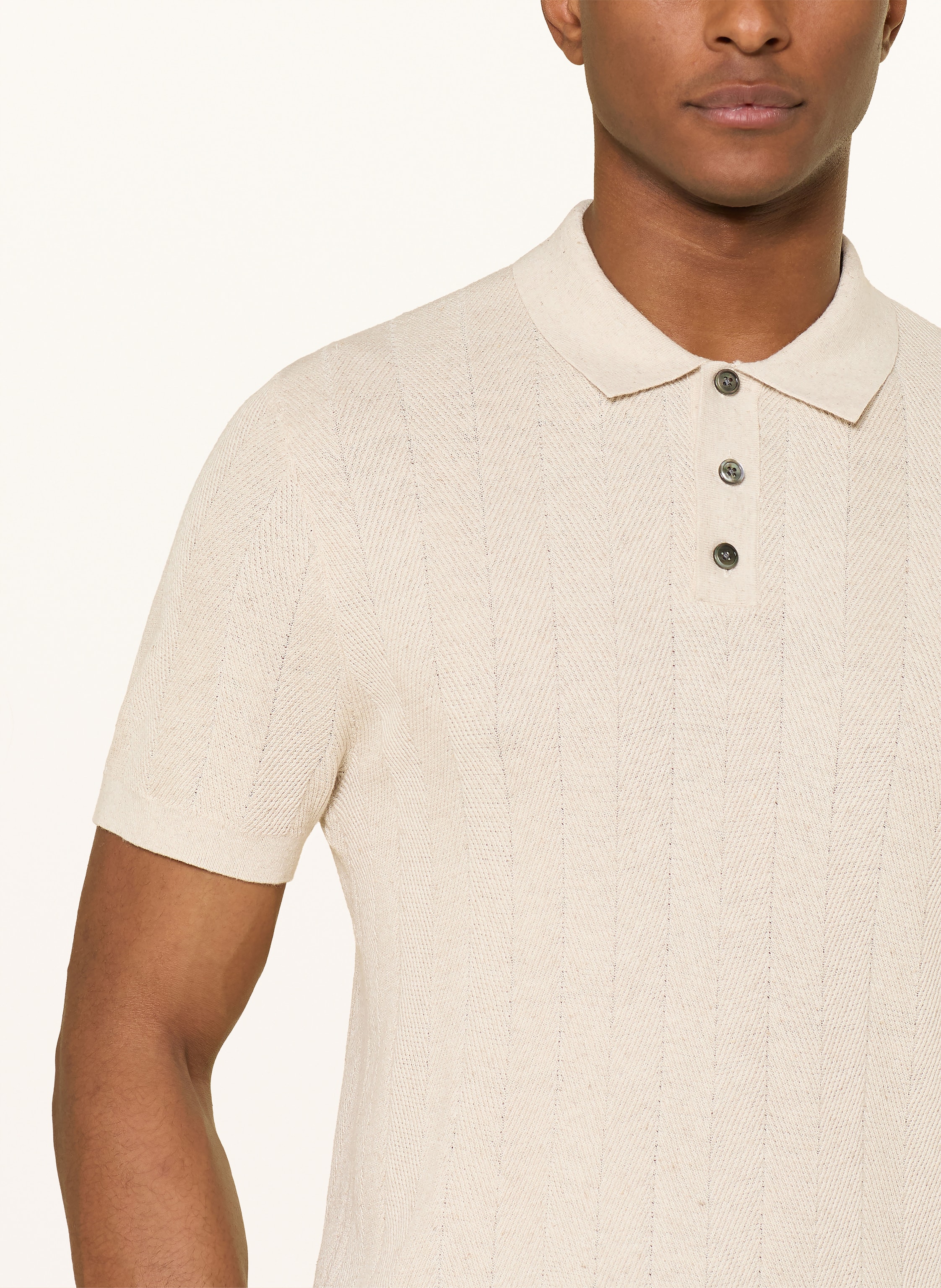 Thumbnail - Profuomo Strick-Poloshirt beige
