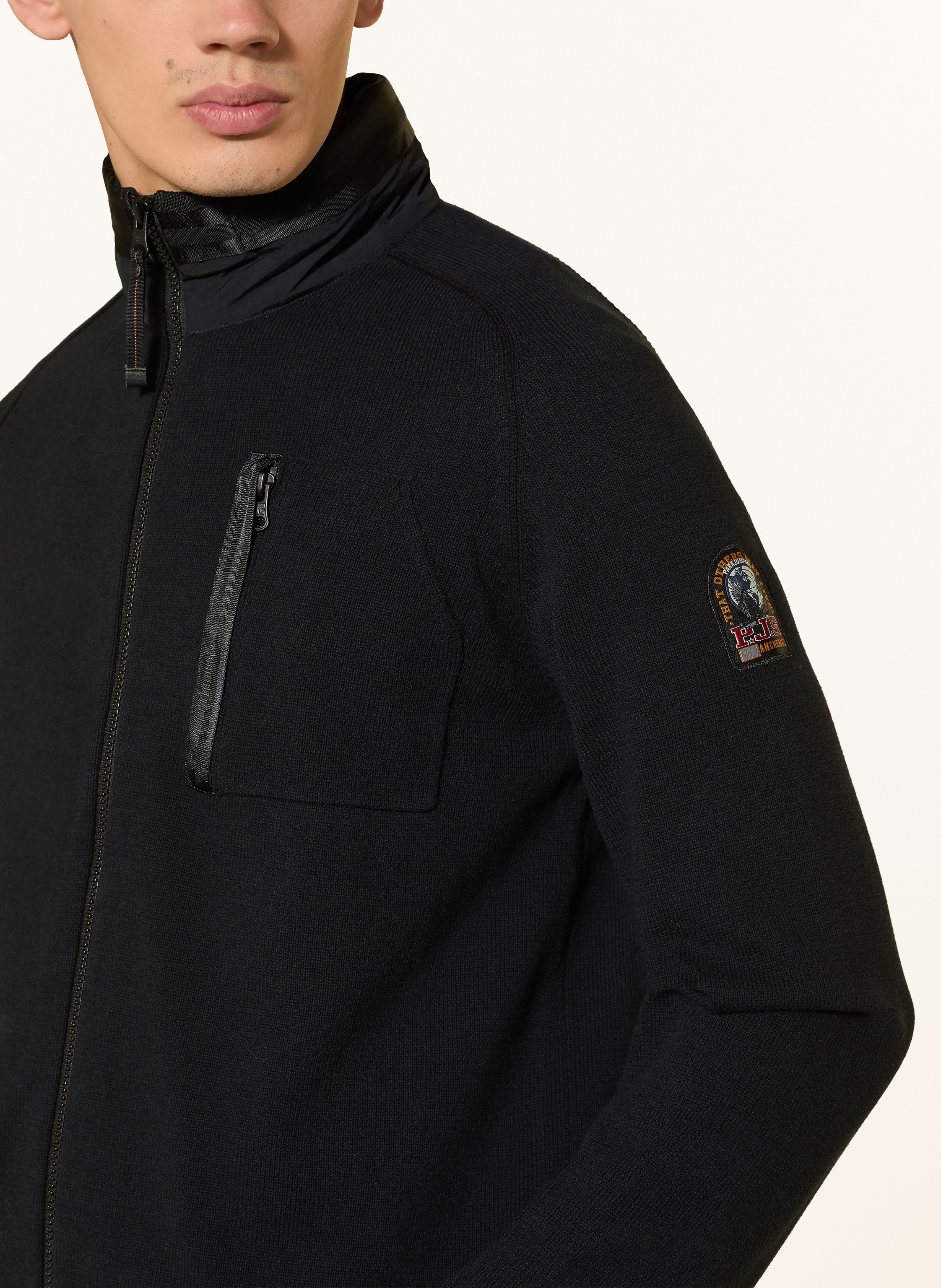 Thumbnail - Parajumpers Strickjacke Bargancy Im Materialmix schwarz