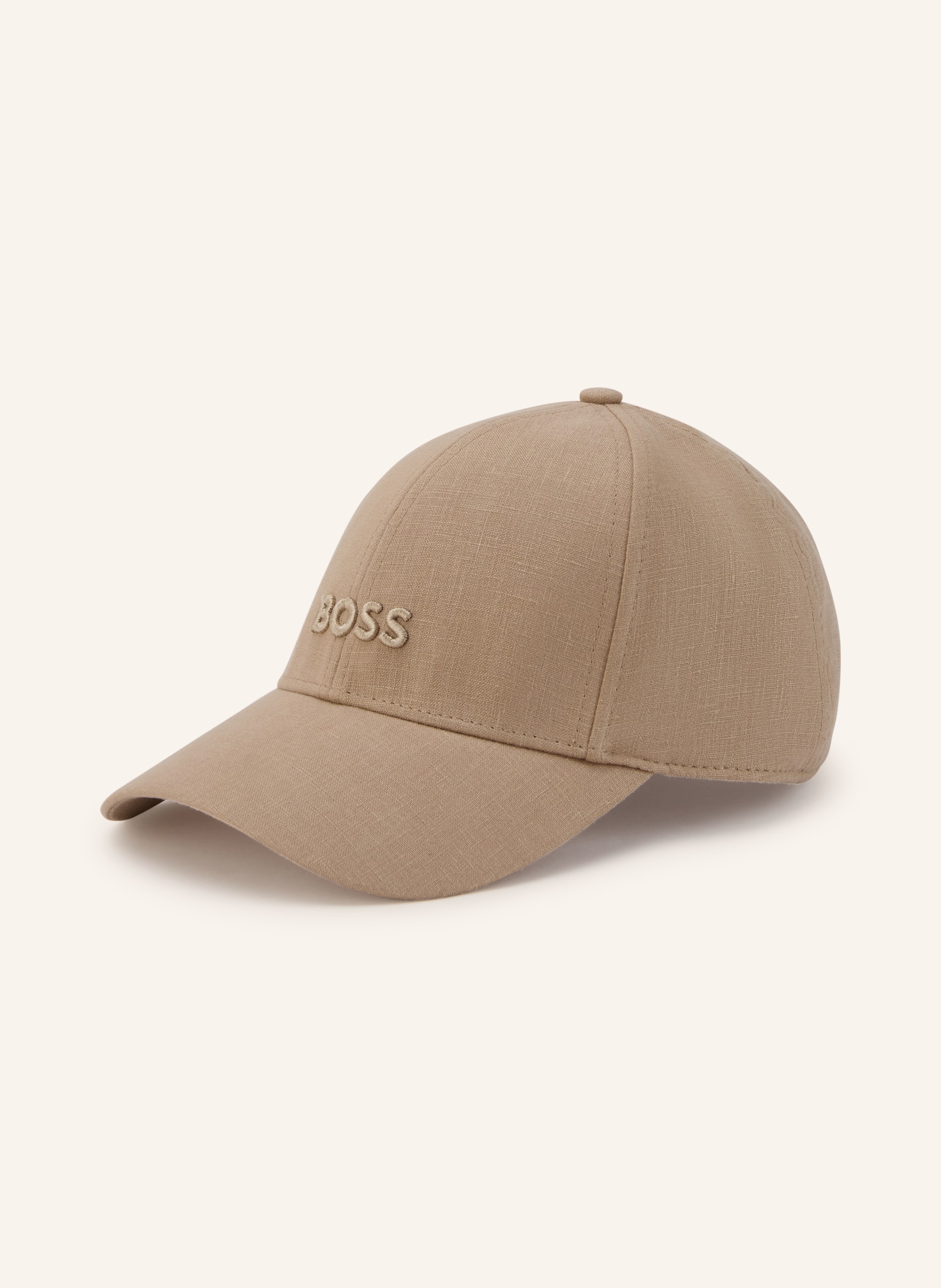 Boss Boss Leinen-Cap Ari beige in HELLBRAUN