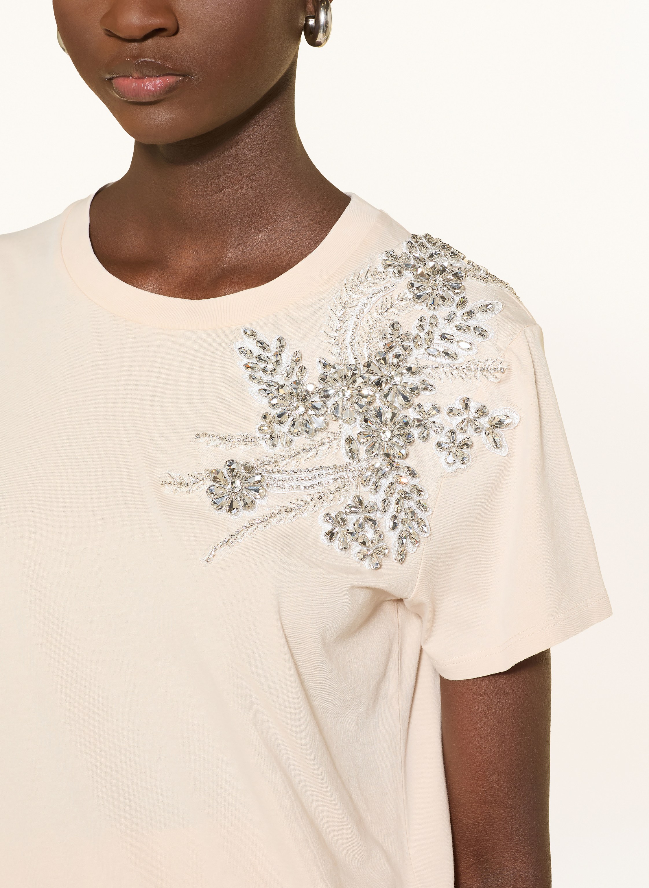 Thumbnail - Liu Jo T-Shirt Mit Schmucksteinen beige