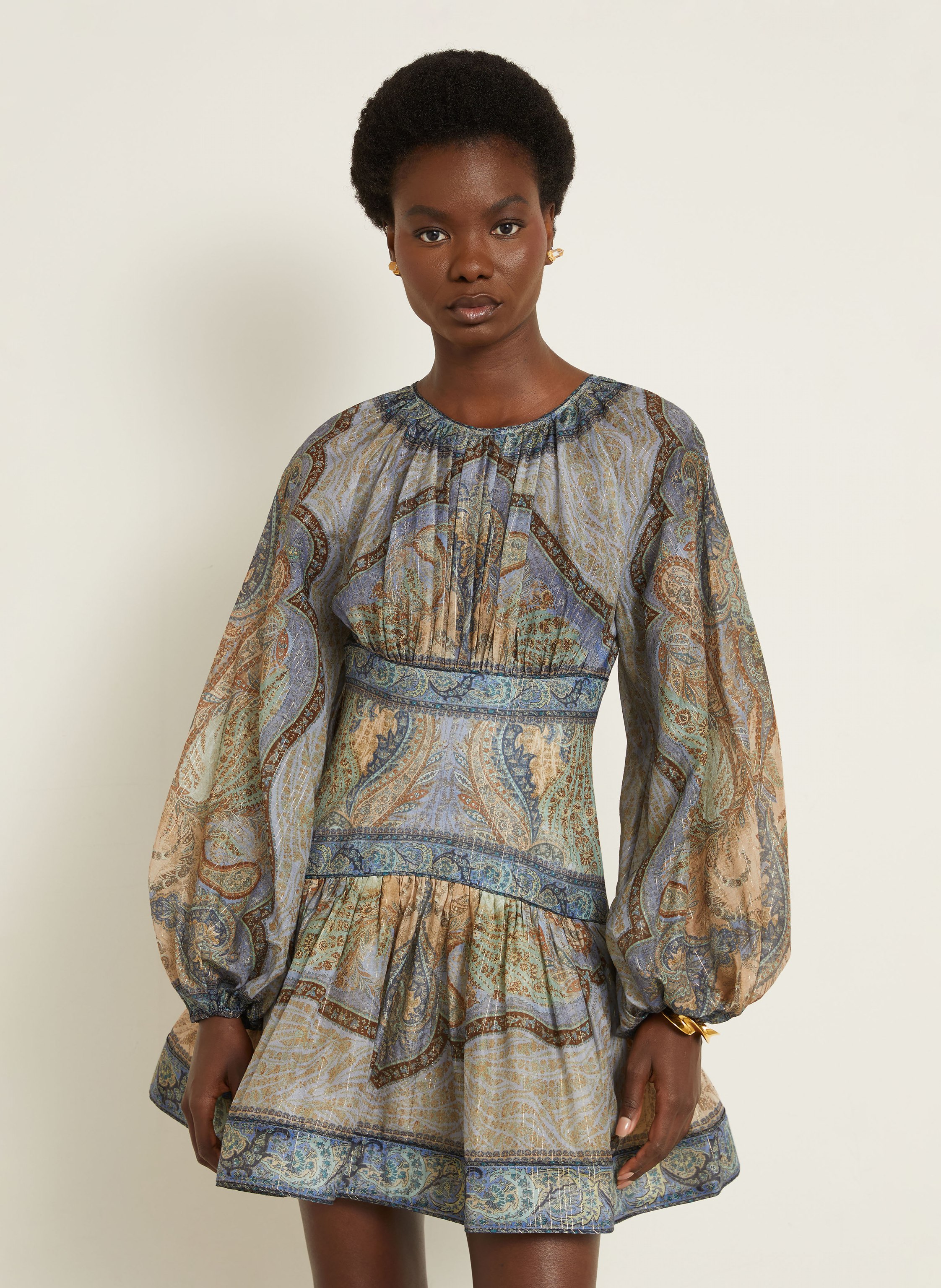 Thumbnail - Zimmermann Kleid Wanderlust Mit Glitzergarn blau