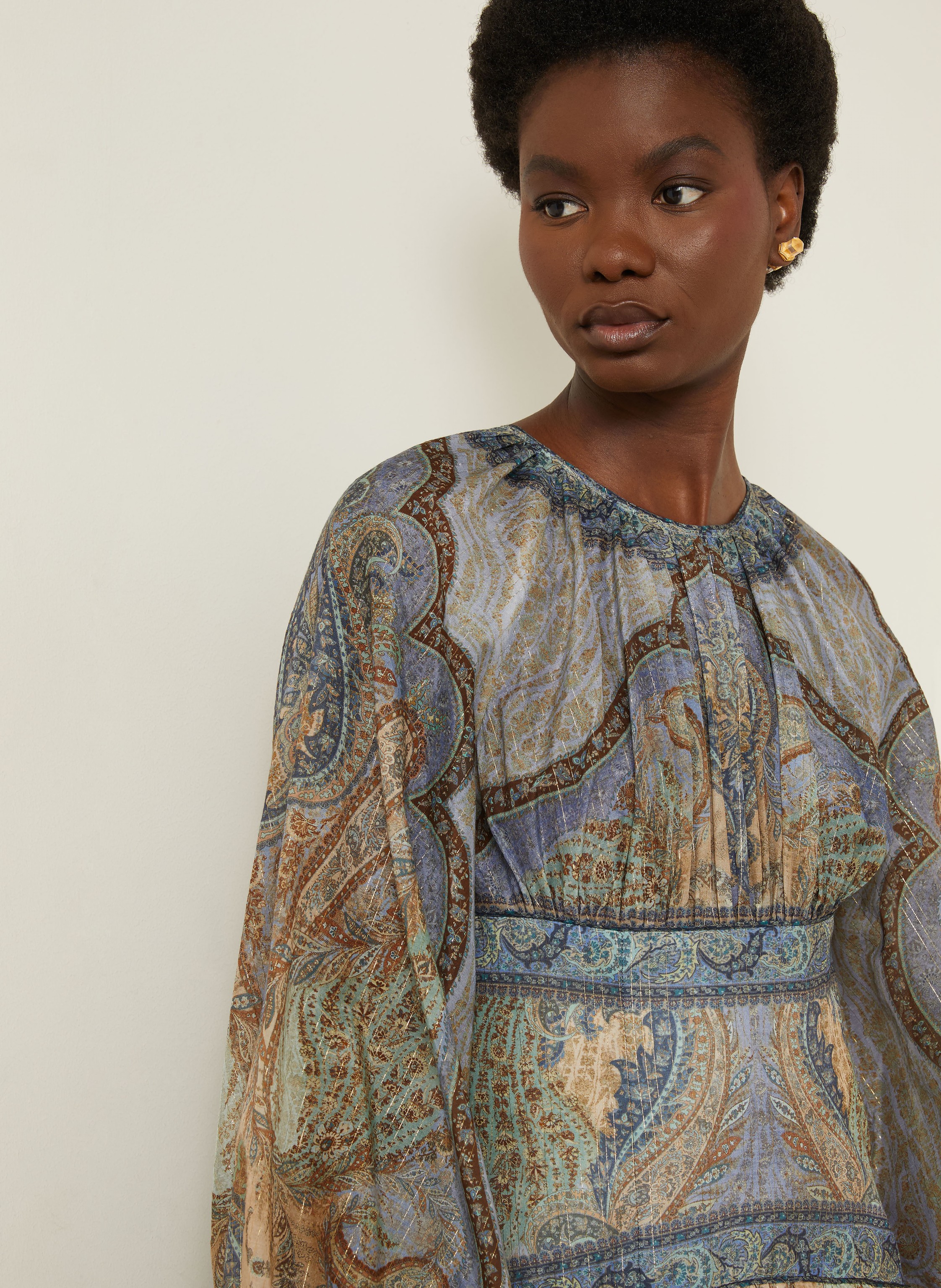 Thumbnail - Zimmermann Kleid Wanderlust Mit Glitzergarn blau