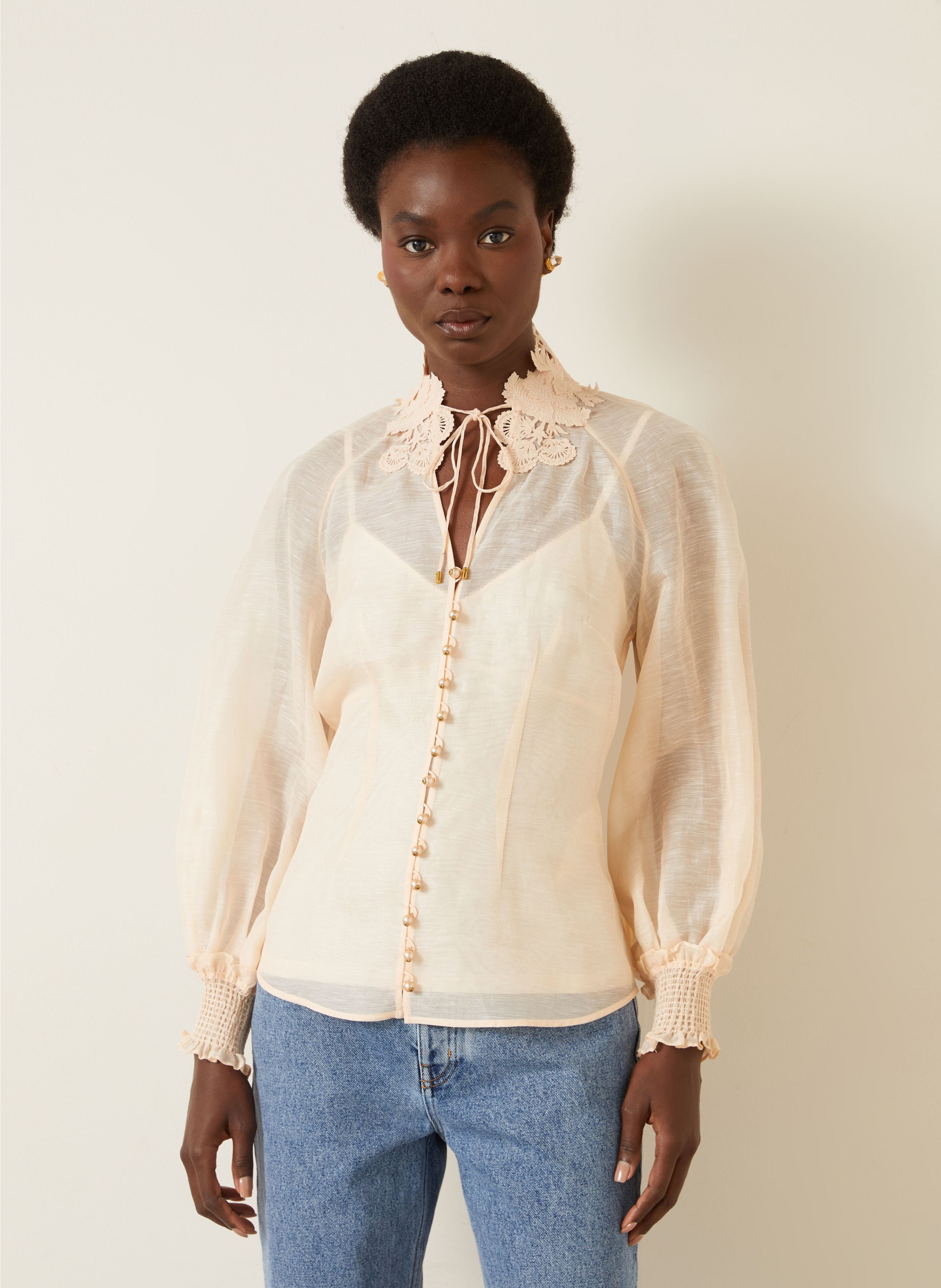 Thumbnail - Zimmermann Bluse Rebellion Mit Leinen orange