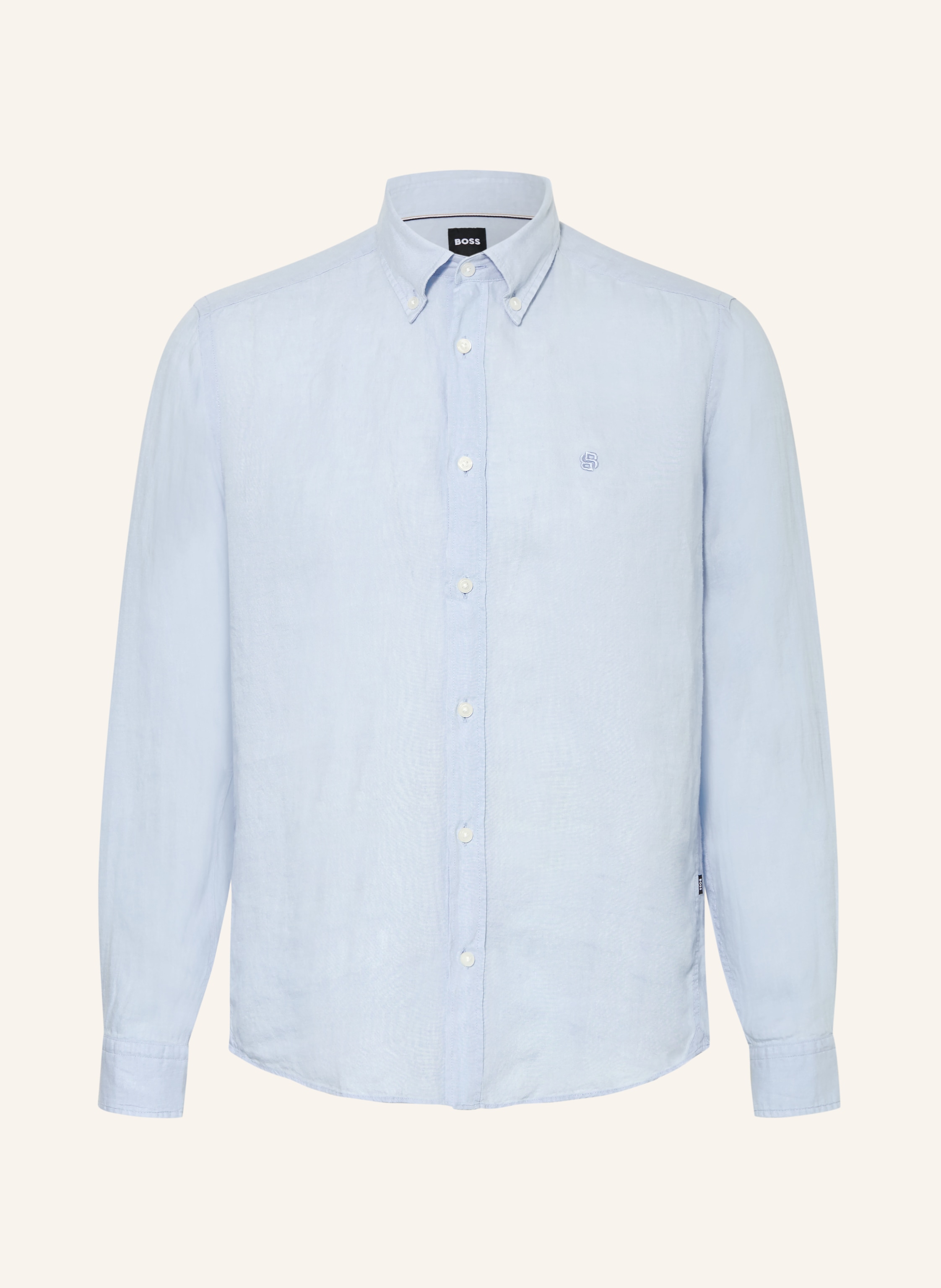Boss Boss Leinenhemd Liam Regular Fit blau in HELLBLAU
