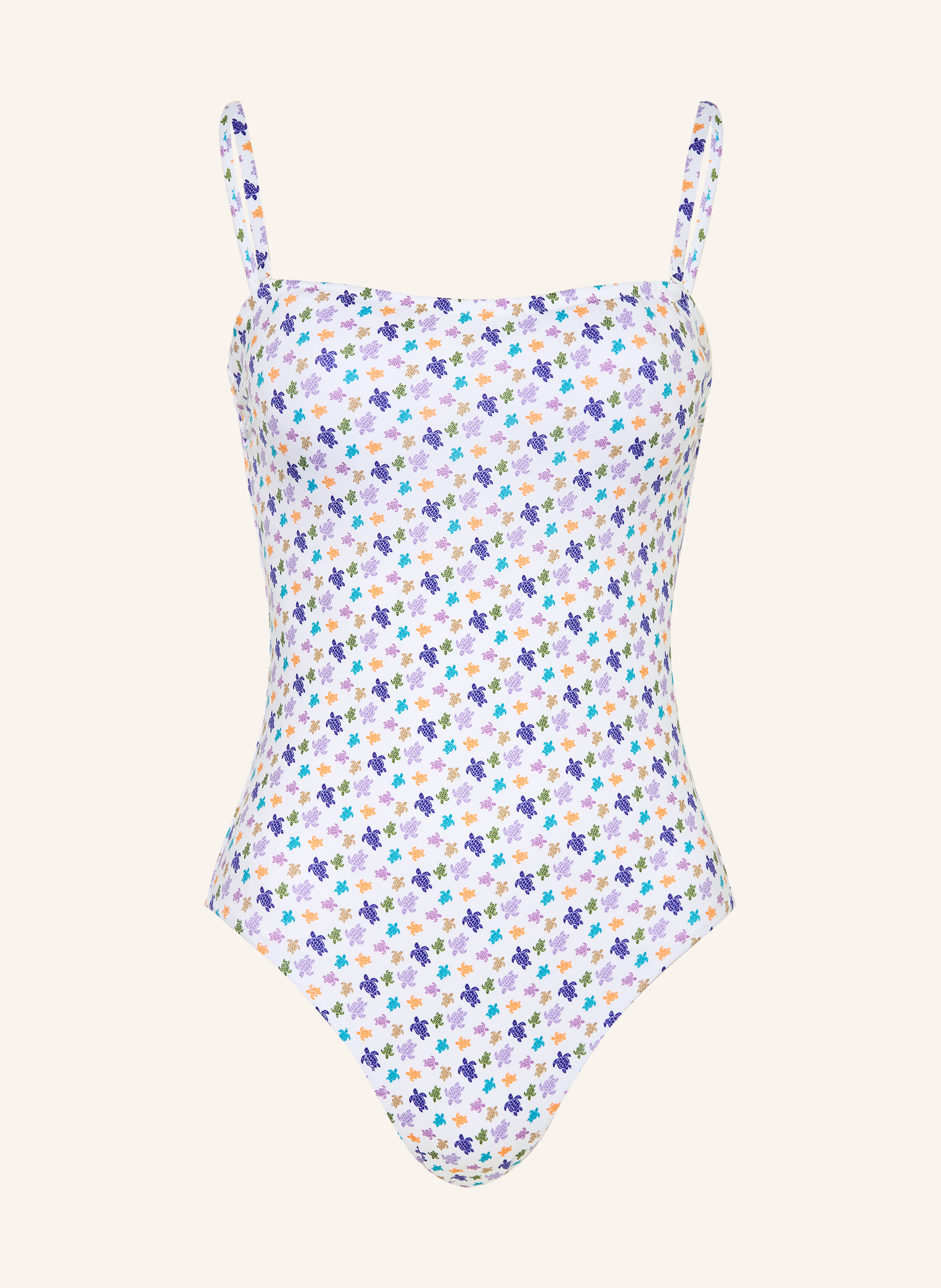 Vilebrequin Vilebrequin Bandeau-Badeanzug Micro Facette weiss in WEISS / HELLLILA / BLAU