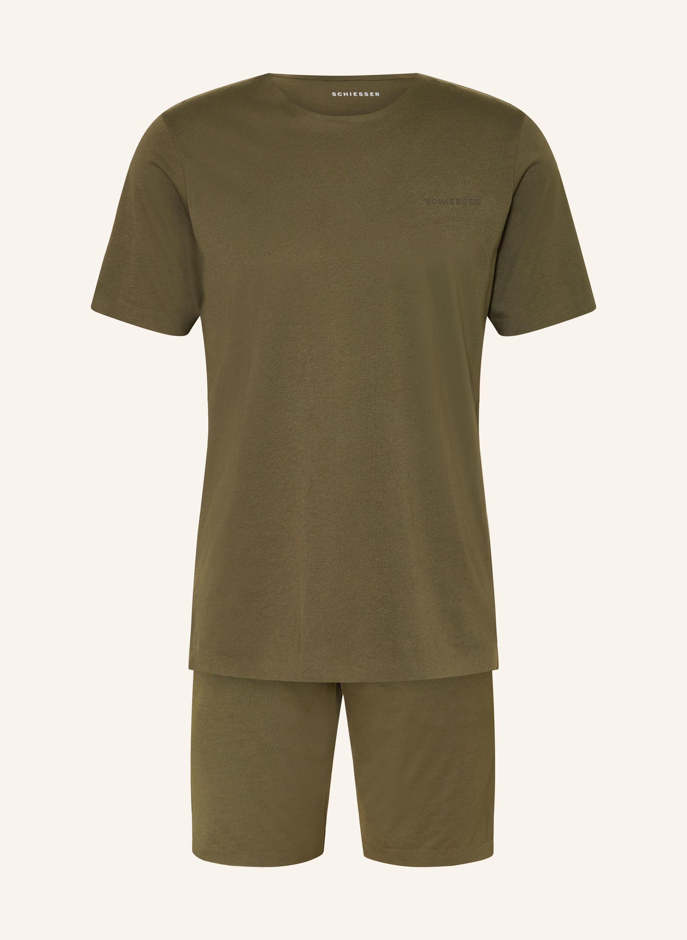Schiesser Shorty-Schlafanzug Modern Bonded gruen